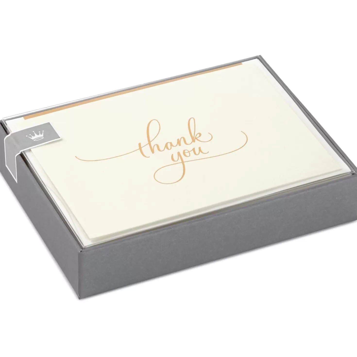 Hot Gold Flourish Script Thank You Notes, Box Of 10 Wedding
