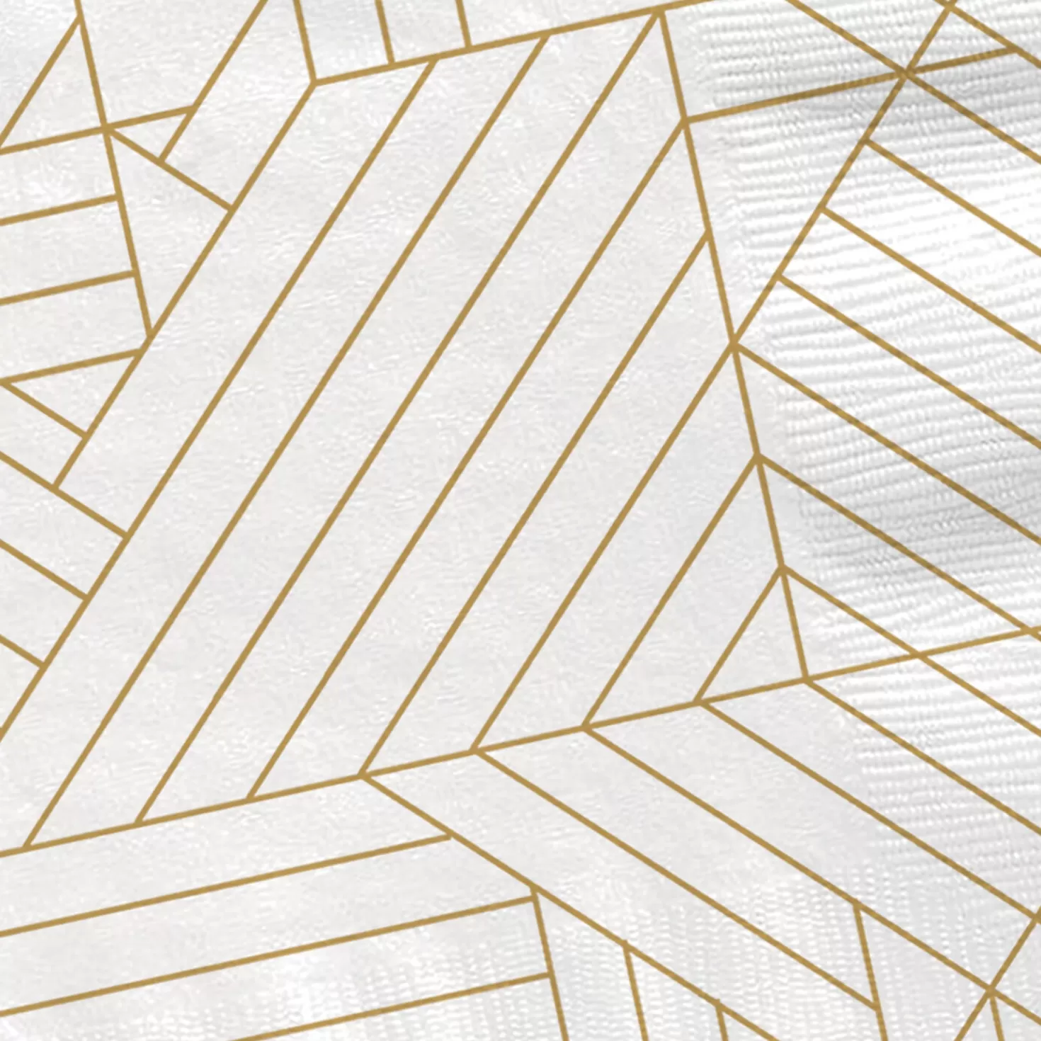 Hot Gold Geometric On Ivory Dinner Napkins, Set Of 16 Wedding