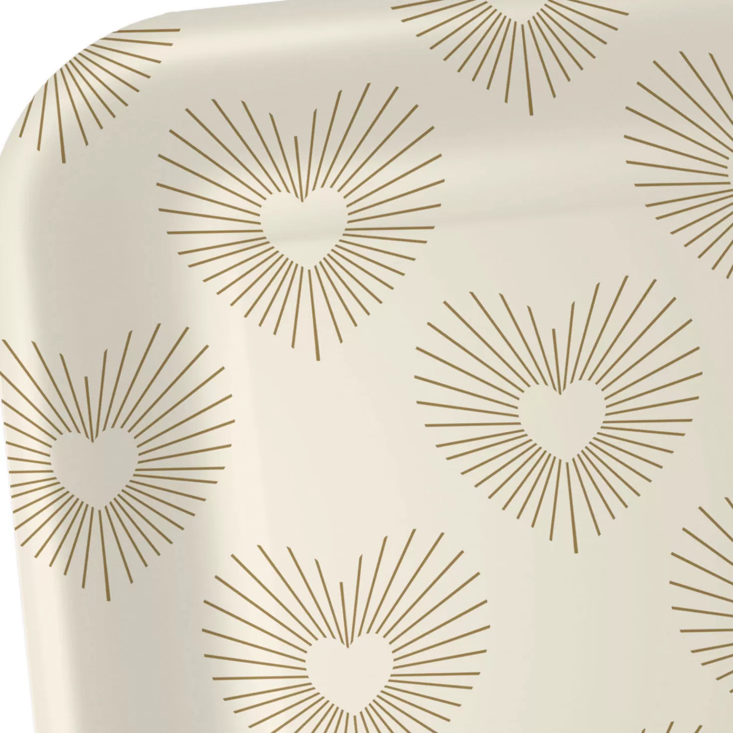 Birthday>Hallmark Gold Hearts On Ivory Square Dessert Plates, Set Of 8