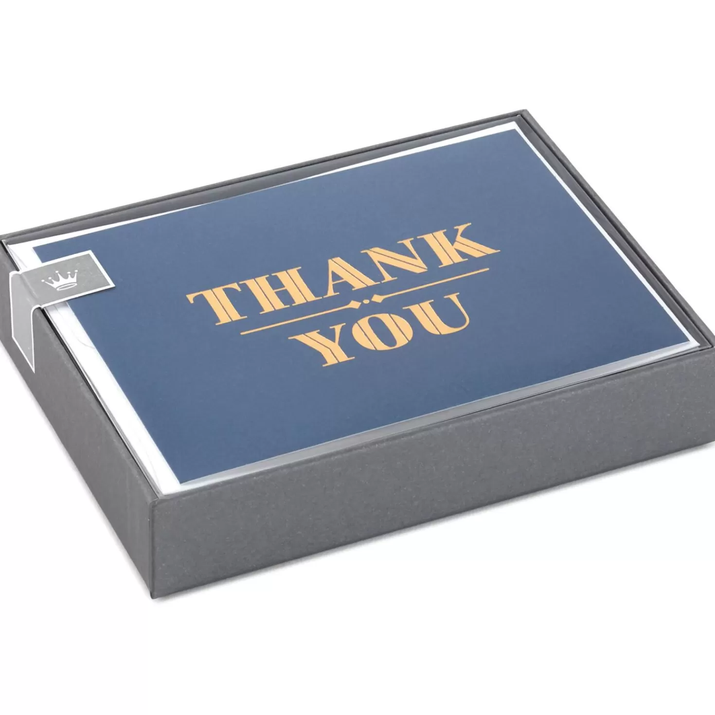 Best Gold On Navy Thank You Notes, Box Of 10 Thank You