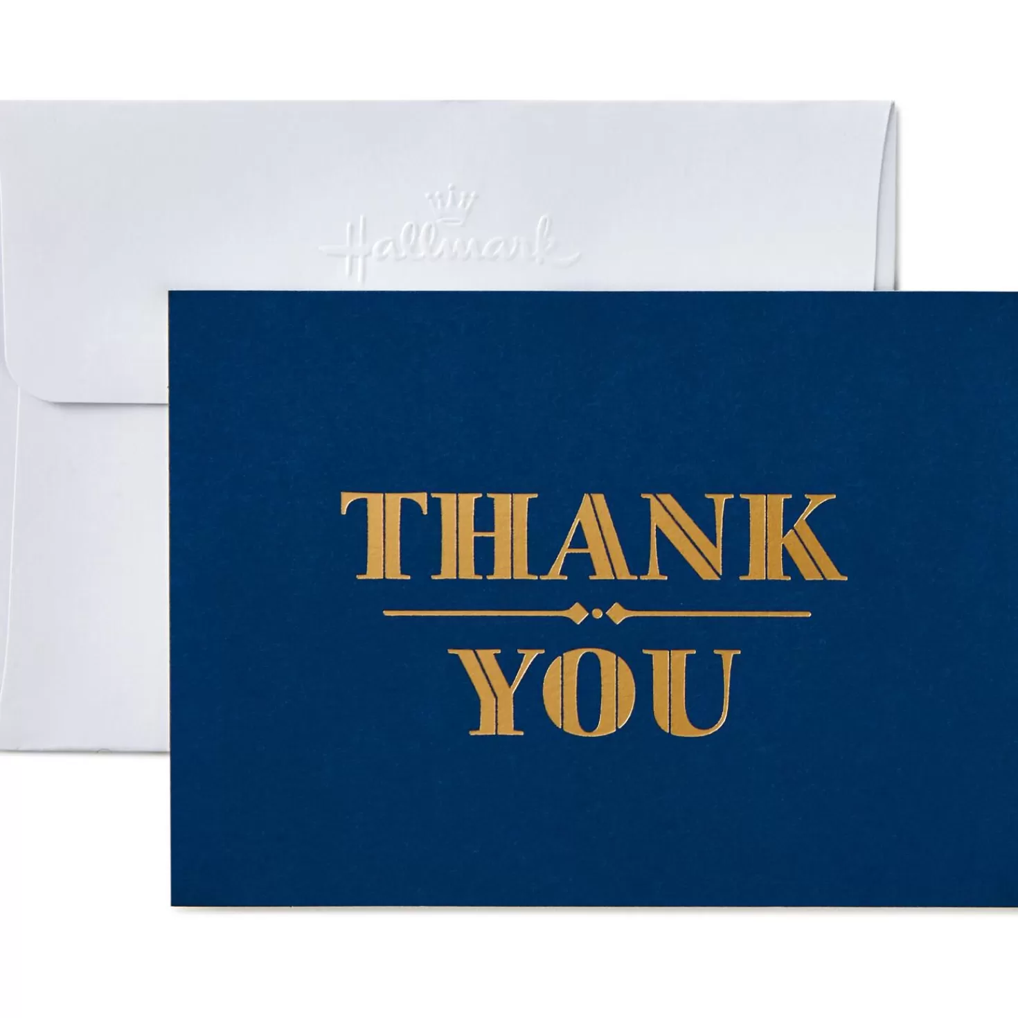 Best Gold On Navy Thank You Notes, Box Of 10 Thank You