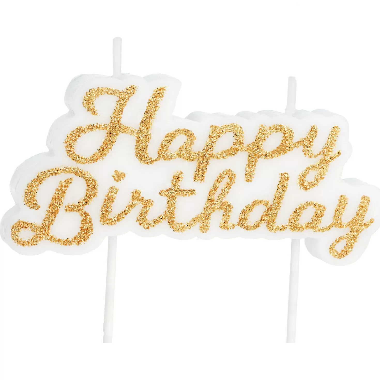 Birthday>Hallmark Gold Script Happy Birthday Candle