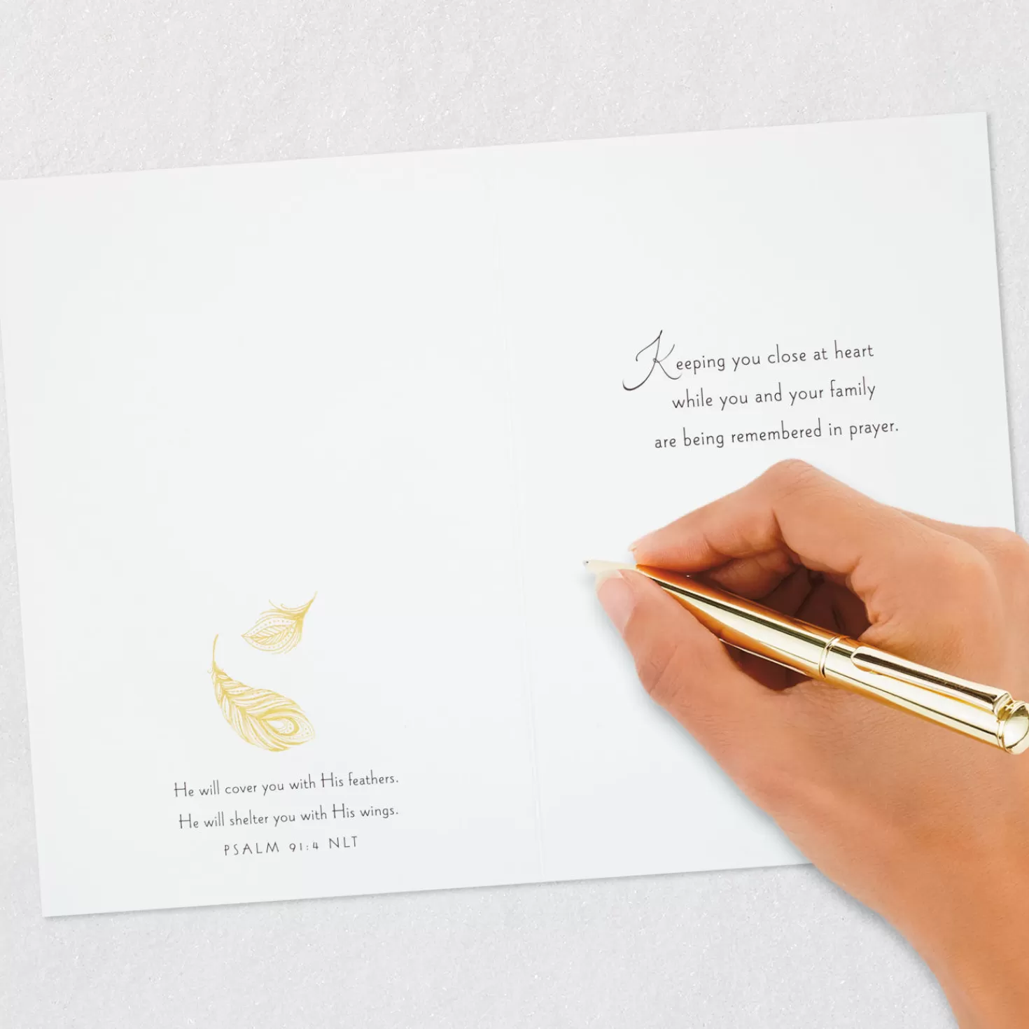 Sale Golden Feathers Religious Sympathy Card For Loss Of Loved One Sympathy