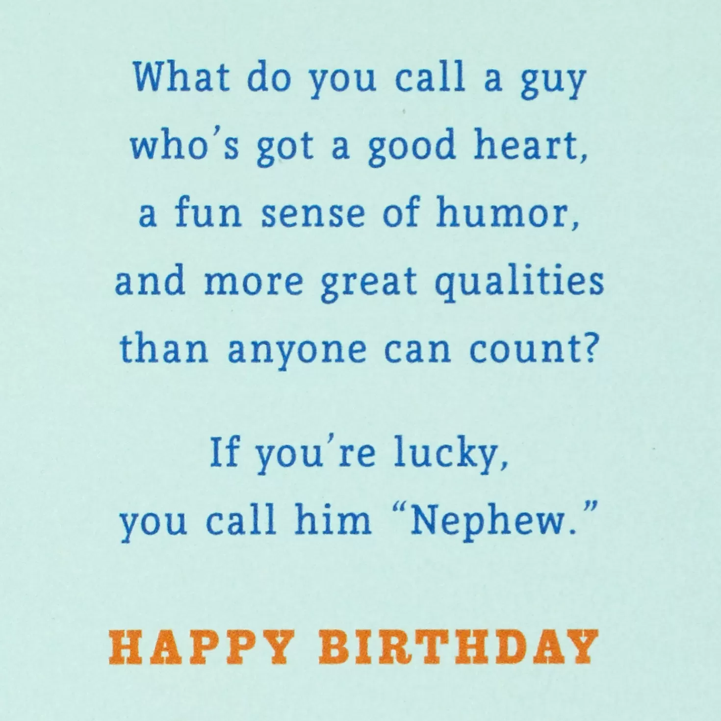 Birthday>Hallmark Good Heart And More Birthday Card For Nephew