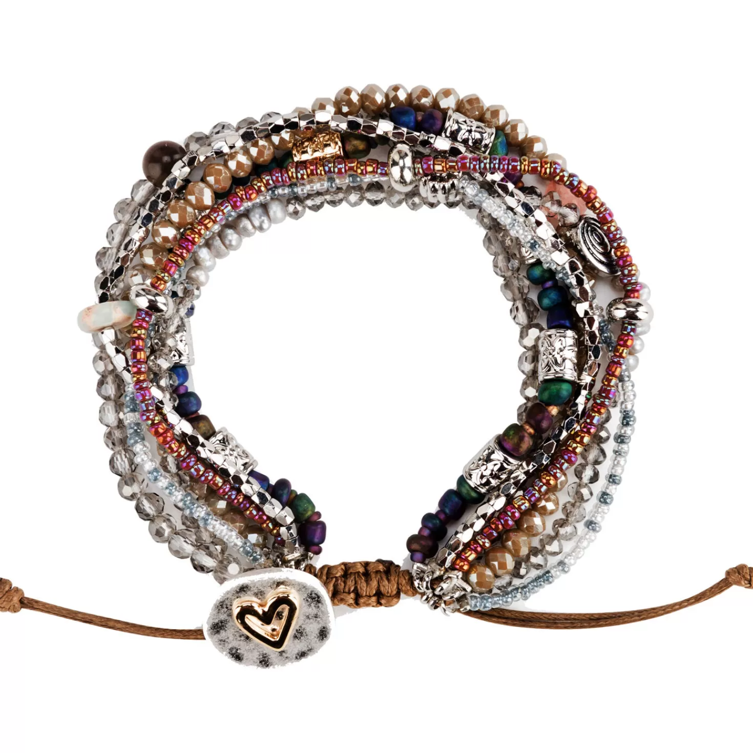Store Gray Beaded Love Bracelet Thank You