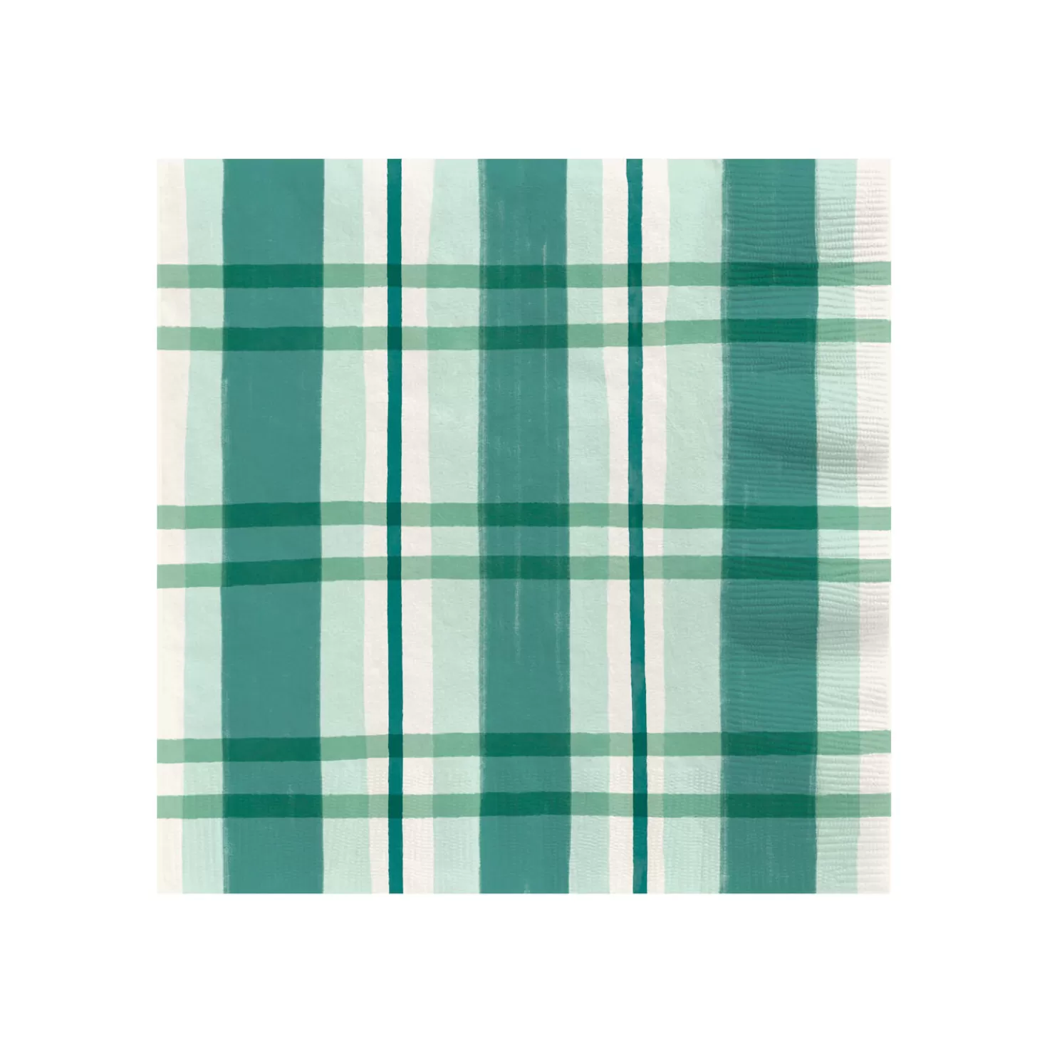 Birthday>Hallmark Green And White Plaid Dinner Napkins, Set Of 16