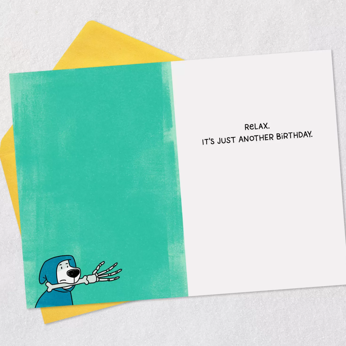 Birthday>Hallmark Grim Reaper And His Emotional Support Dog Funny Birthday Card