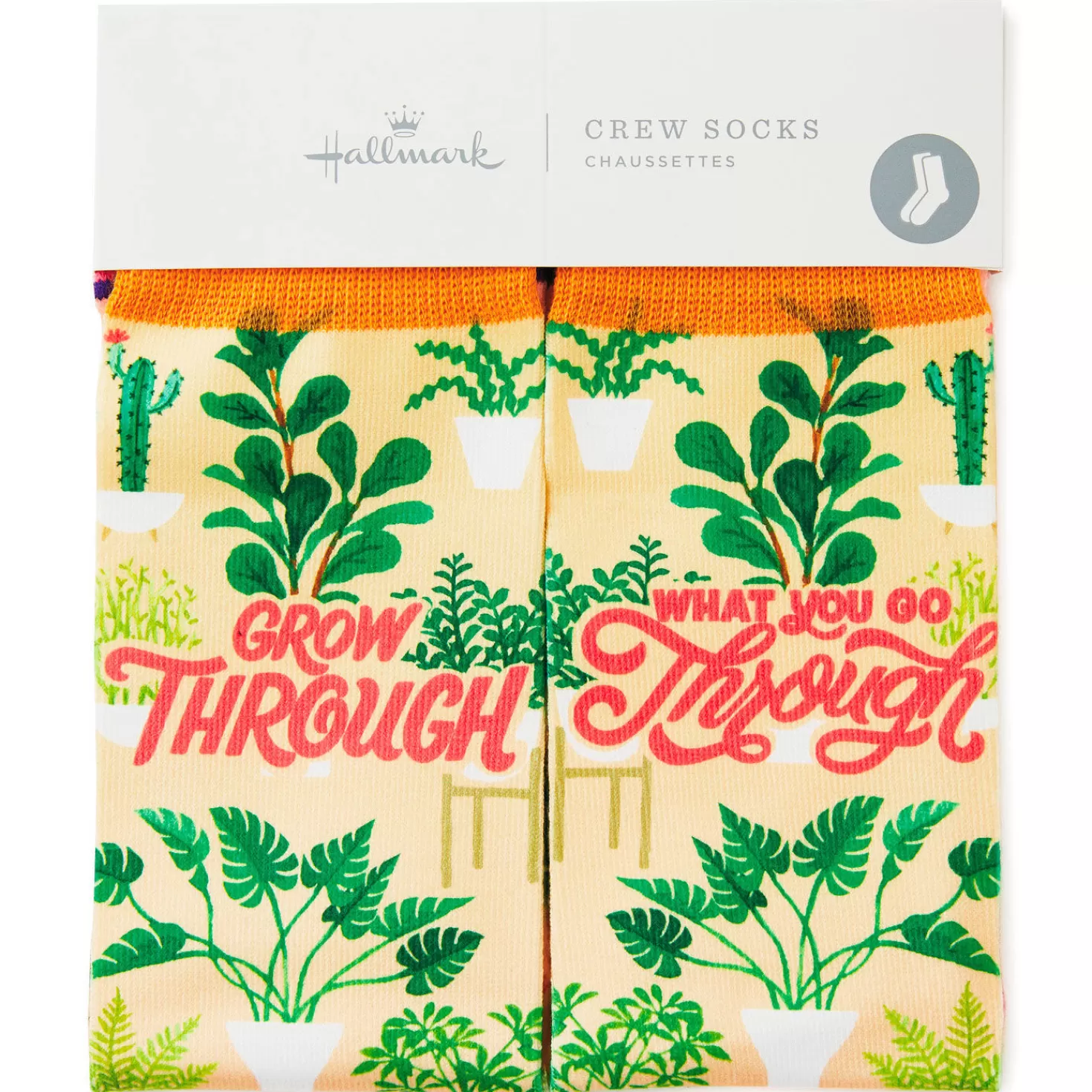 Clearance Grow Through Plants Fun Crew Socks Encouragement