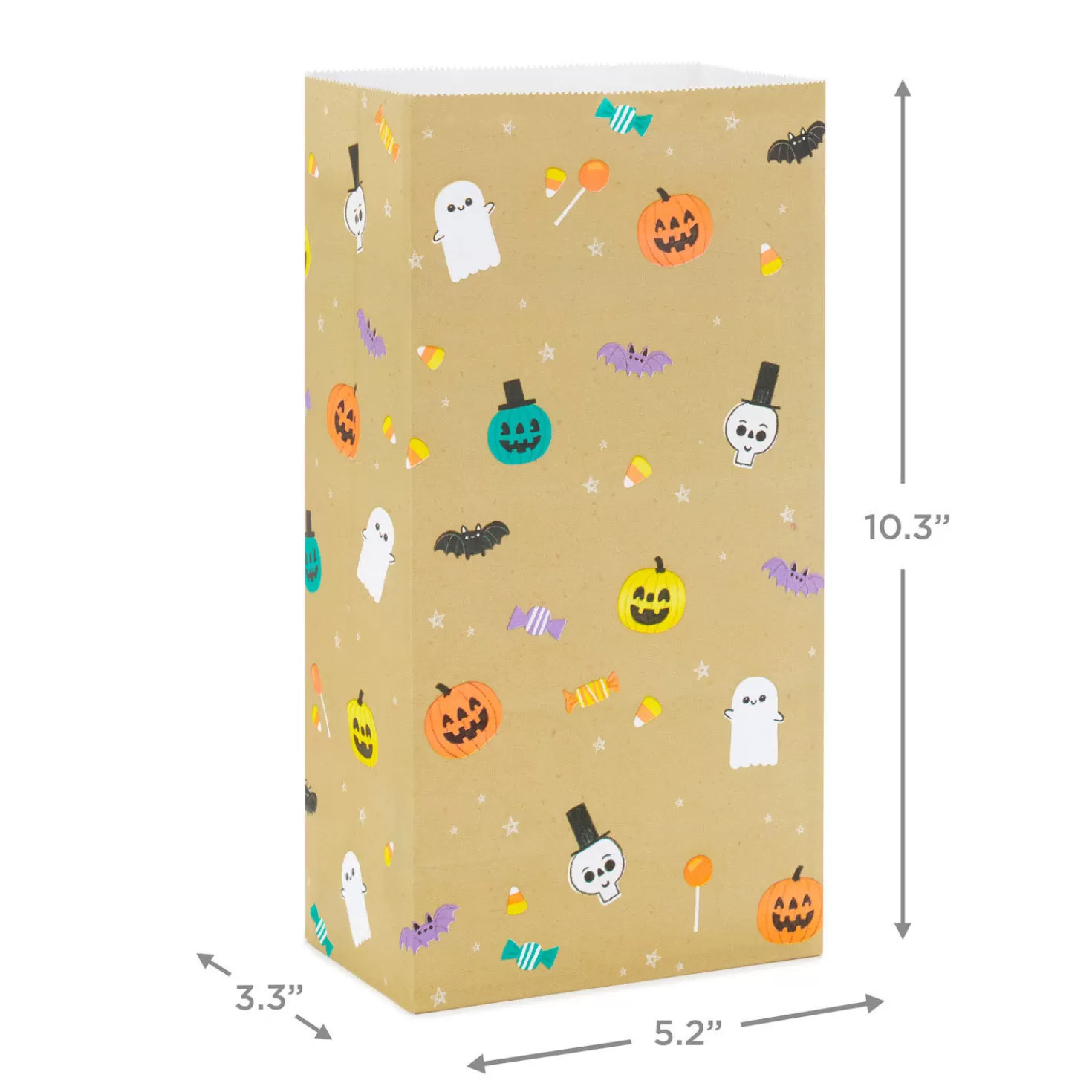 Halloween (10/31)>Hallmark Halloween 12-Pack Kraft Paper Goodie Bags With Stickers