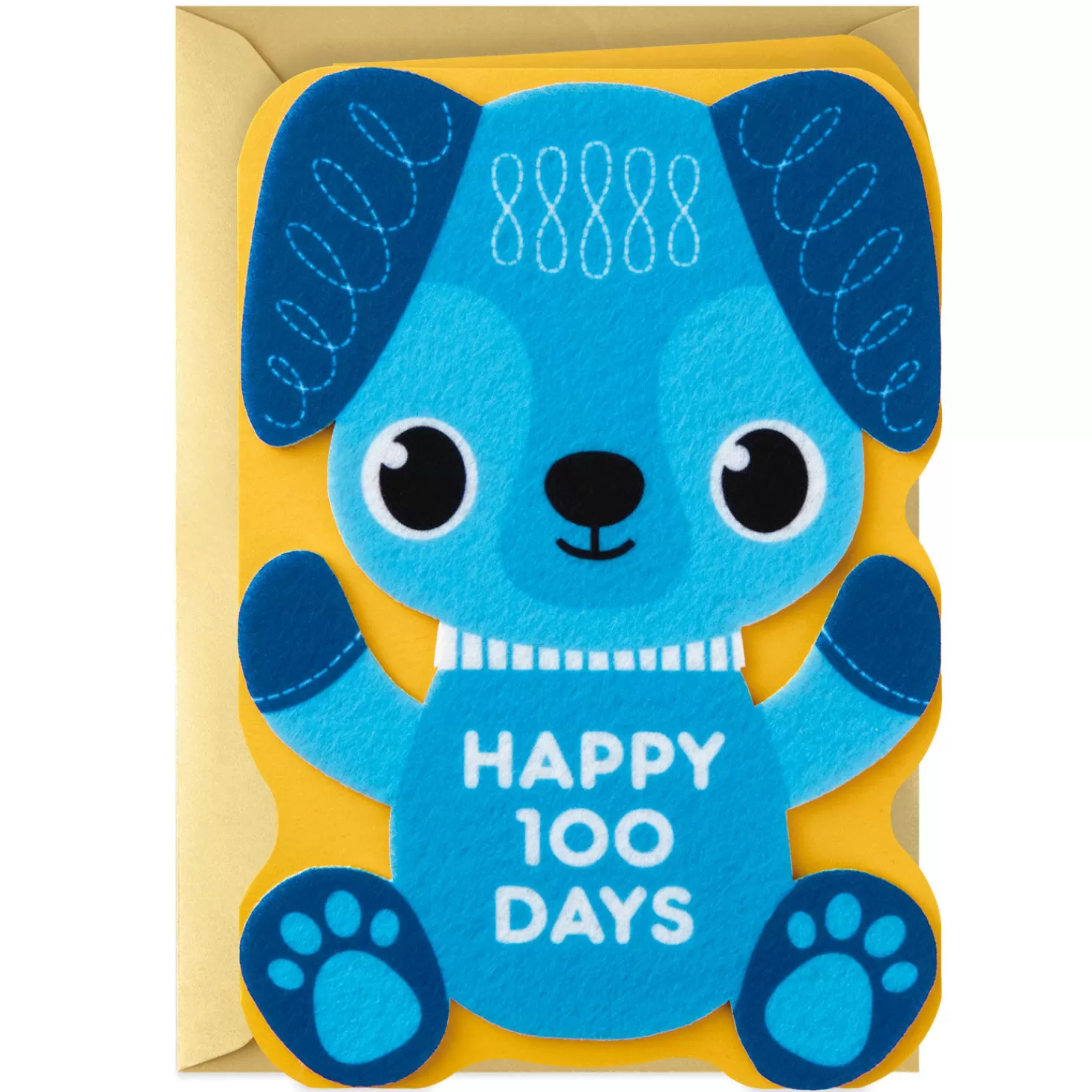 Best Sale Happy 100 Days Felt Puppy New Baby Card Baby