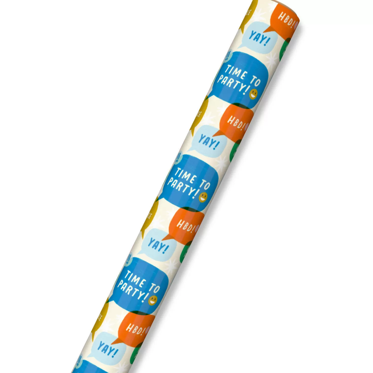 Birthday>Hallmark Happy Birthday Word Bubbles Wrapping Paper, 17.5 Sq. Ft.