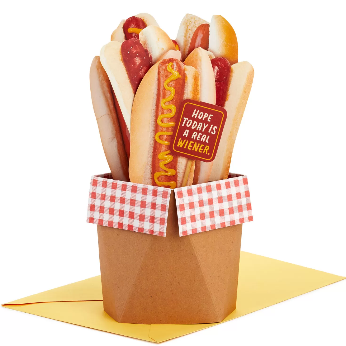 Fashion Hot Dogs Hope Today Is A Real Wiener Funny 3D Pop-Up Card Encouragement