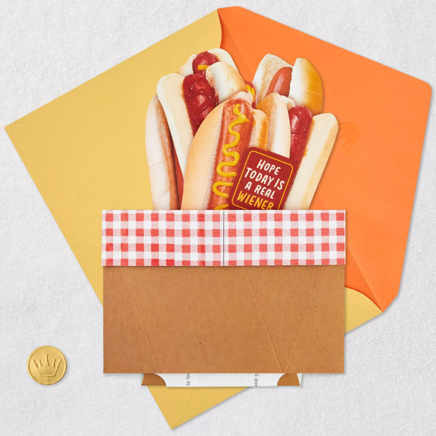 Fashion Hot Dogs Hope Today Is A Real Wiener Funny 3D Pop-Up Card Encouragement