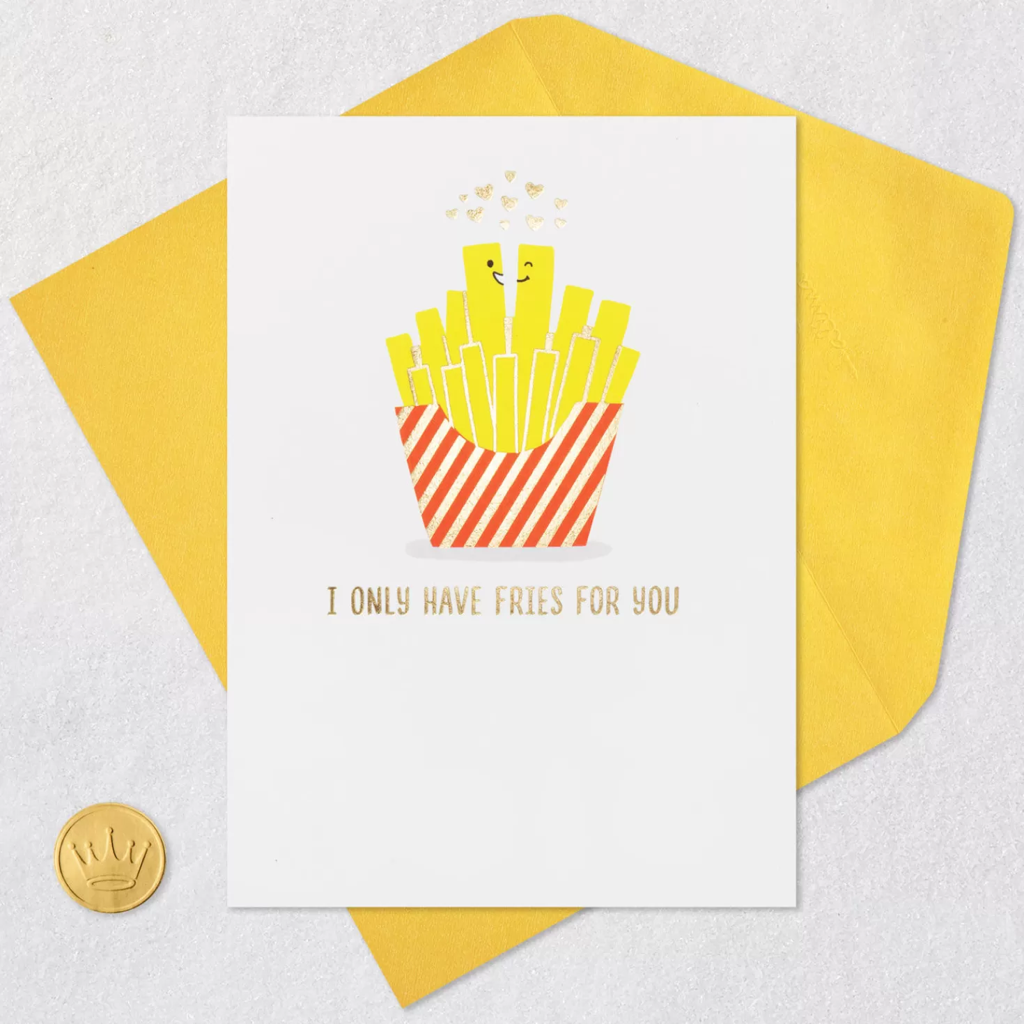 Anniversary>Hallmark I Only Have Fries For You Romantic Funny Love Card