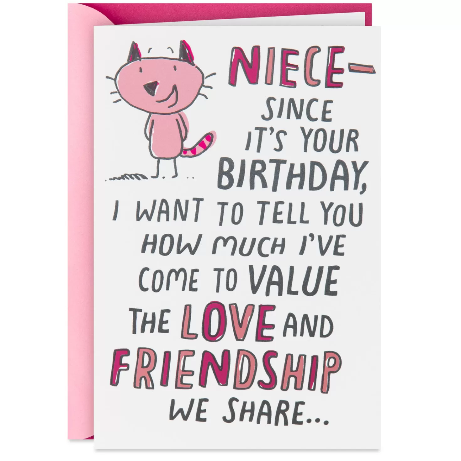 Birthday>Hallmark I Value Our Love And Friendship Funny Birthday Card For Niece