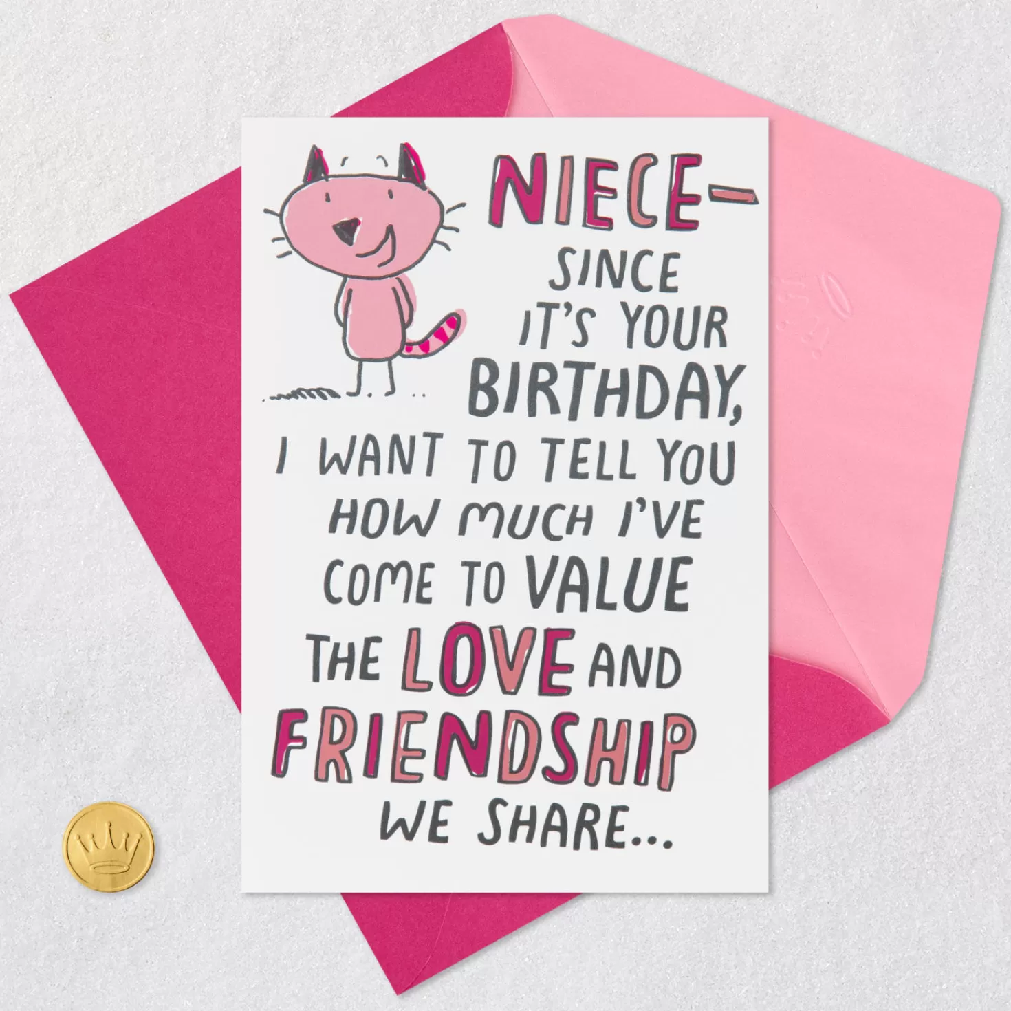 Birthday>Hallmark I Value Our Love And Friendship Funny Birthday Card For Niece
