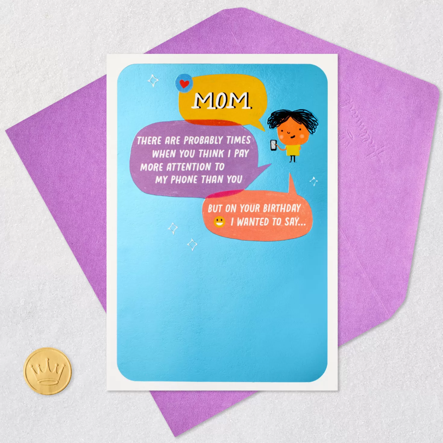 Birthday>Hallmark I'M Busy With My Phone Funny Pop-Up Birthday Card For Mom