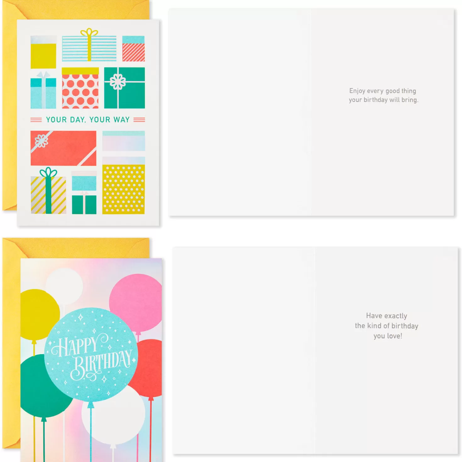 Birthday>Hallmark Iridescent Birthday Icons Assortment Birthday Cards, Pack Of 16