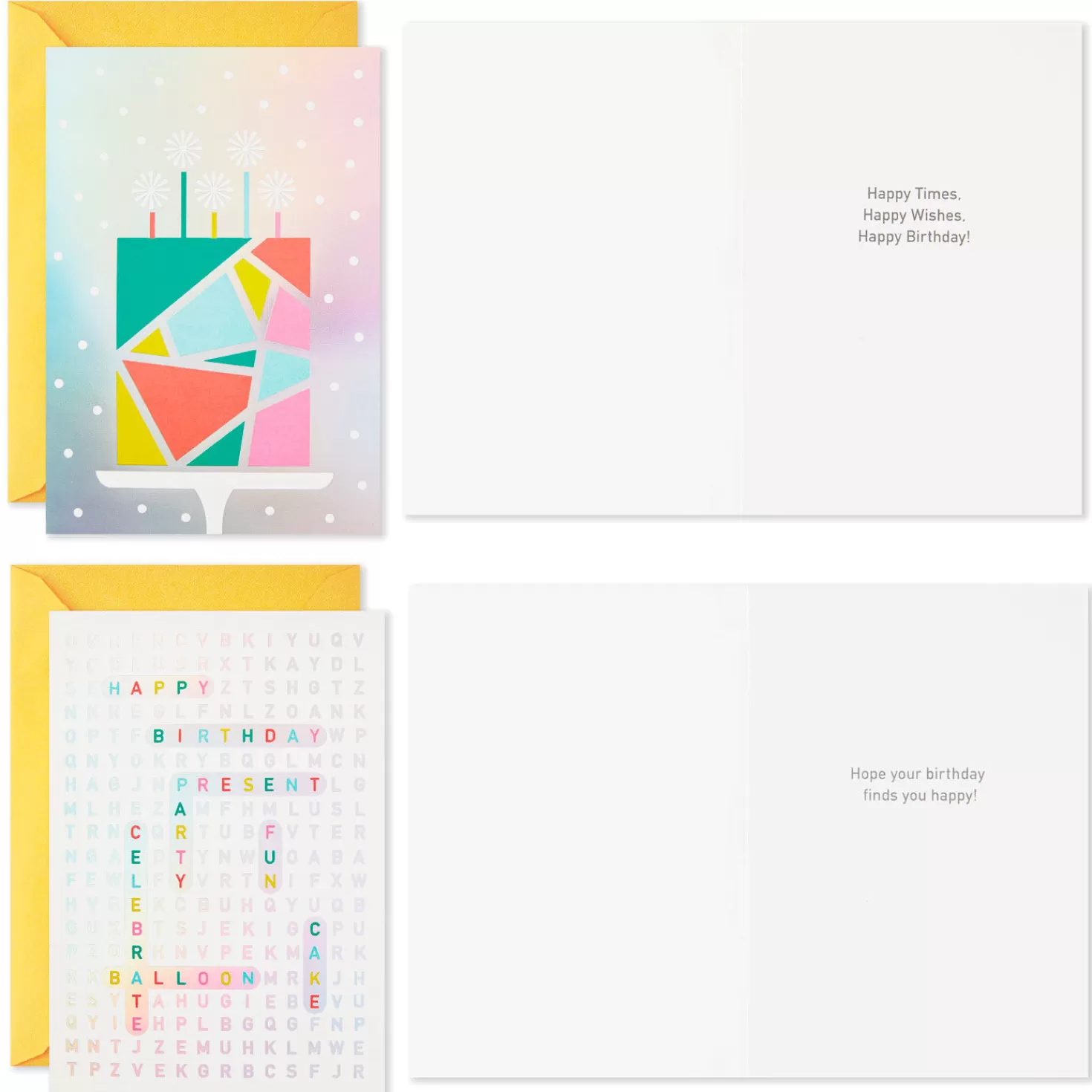 Birthday>Hallmark Iridescent Birthday Icons Assortment Birthday Cards, Pack Of 16