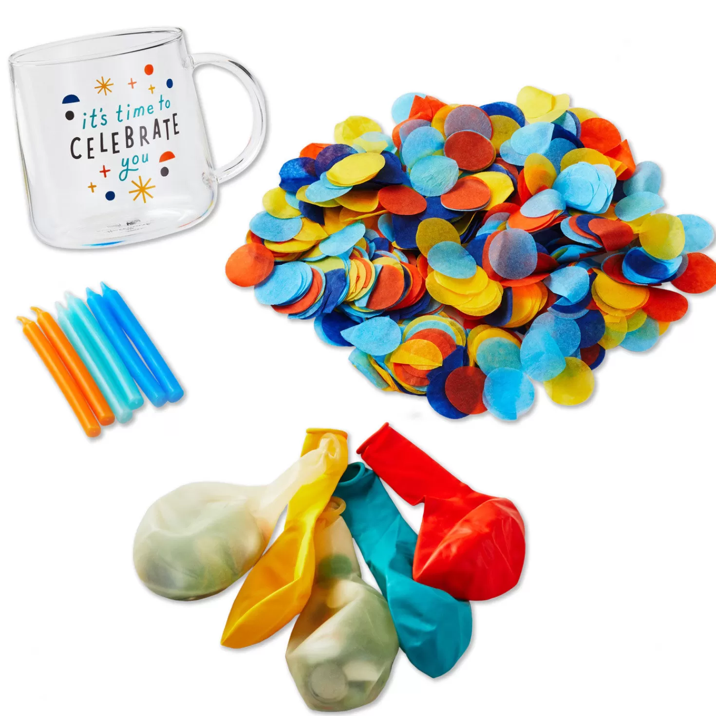 Birthday>Hallmark It's Time To Celebrate You Glass Mug Party Kit