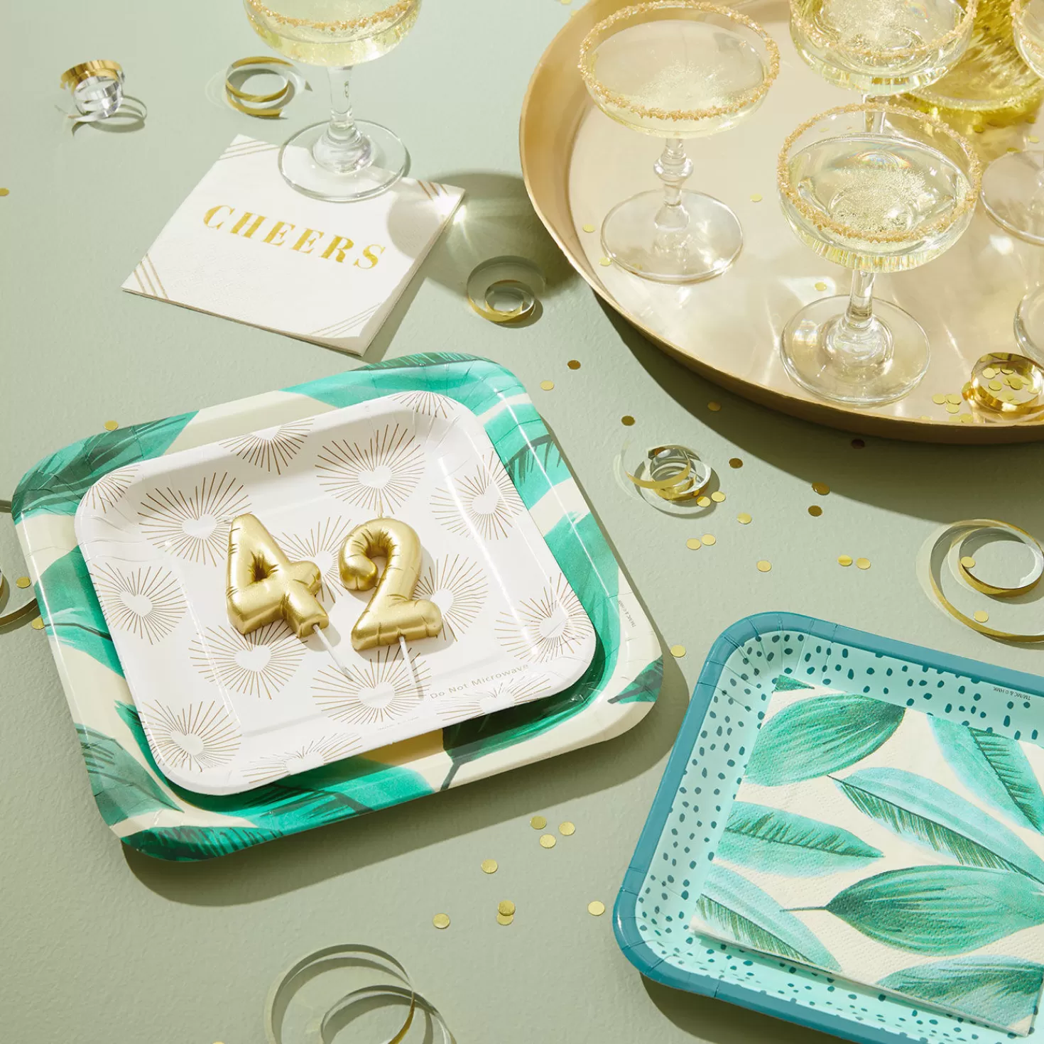 Hot Ivory And Gold " Cheers" Cocktail Napkins, Set Of 16 Wedding