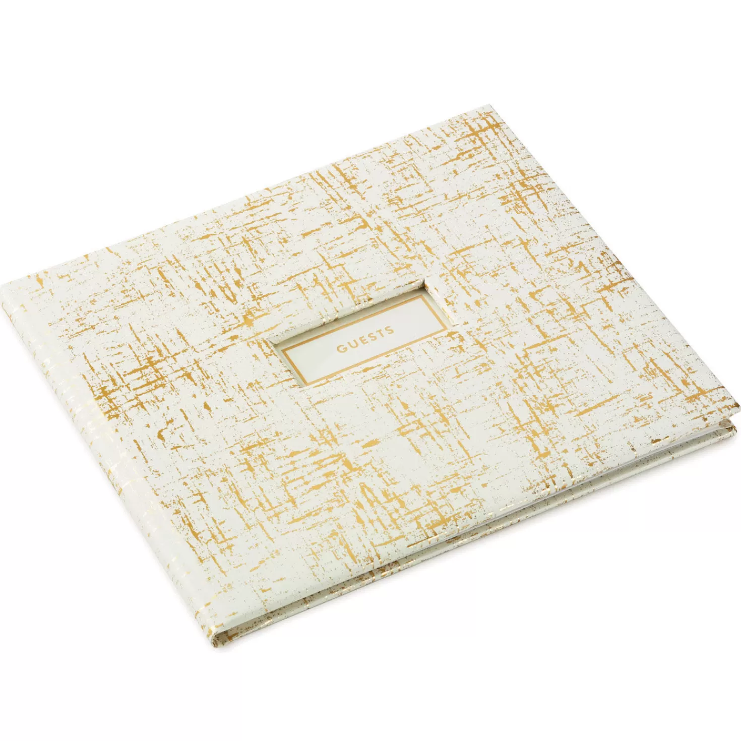 Anniversary>Hallmark Ivory And Gold Guest Book