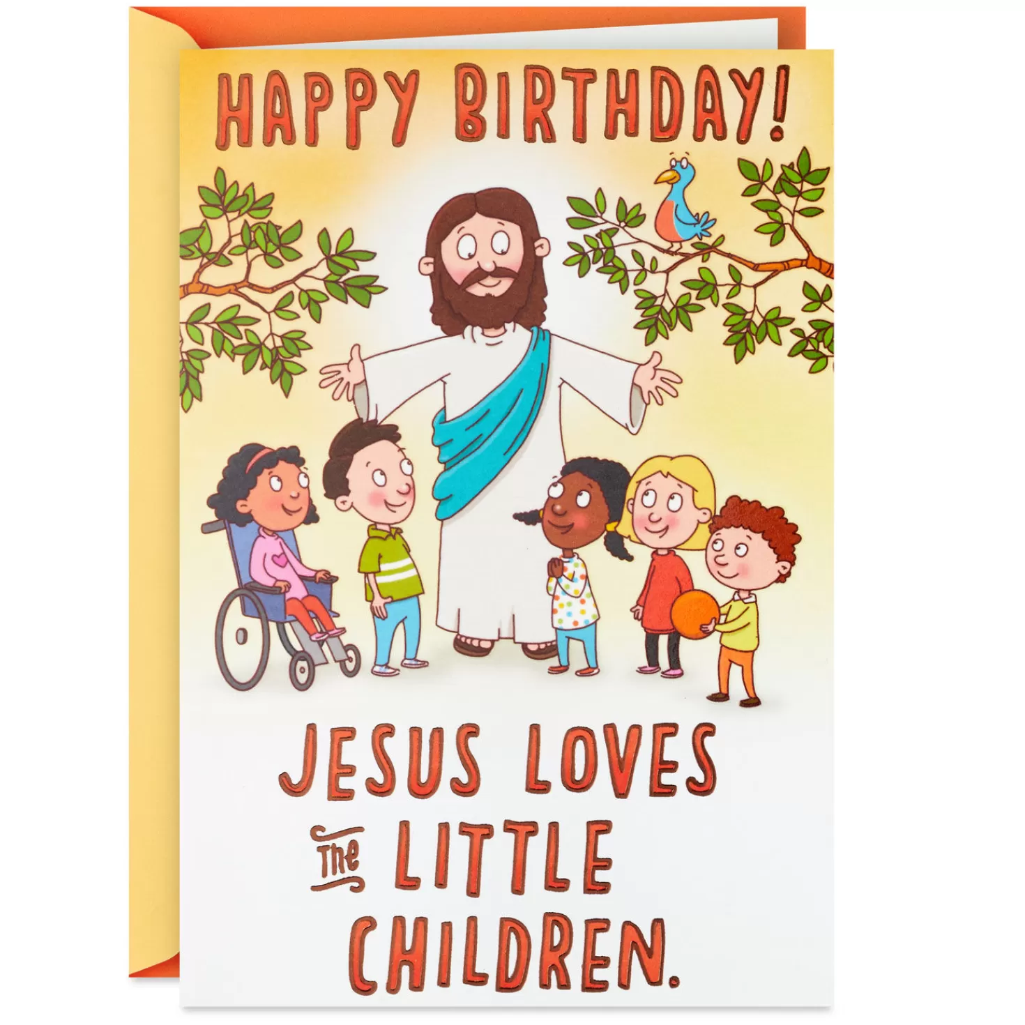 Birthday>Hallmark Jesus Loves The Little Children Funny Birthday Card
