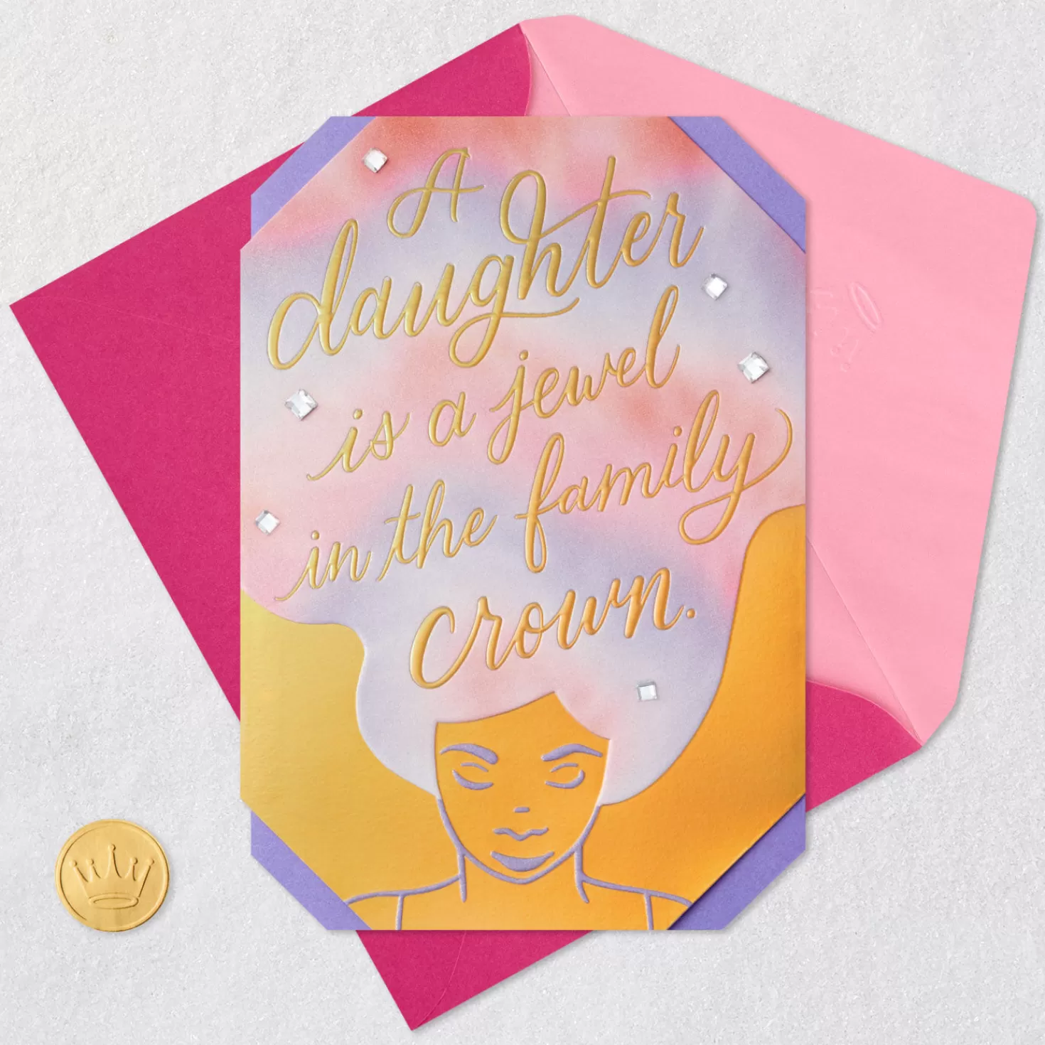 Birthday>Hallmark Jewel In The Family Crown Birthday Card For Daughter