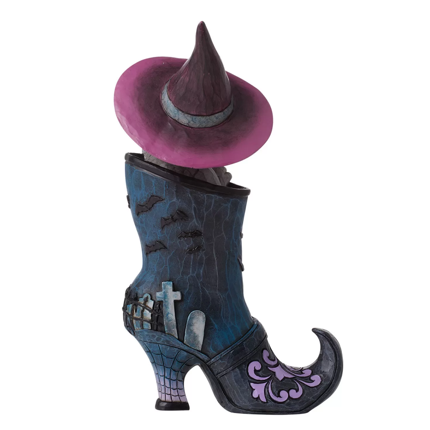 Halloween (10/31)>Hallmark Jim Shore Black Cat Inside Of Witch's Boot Figurine, 8.26"