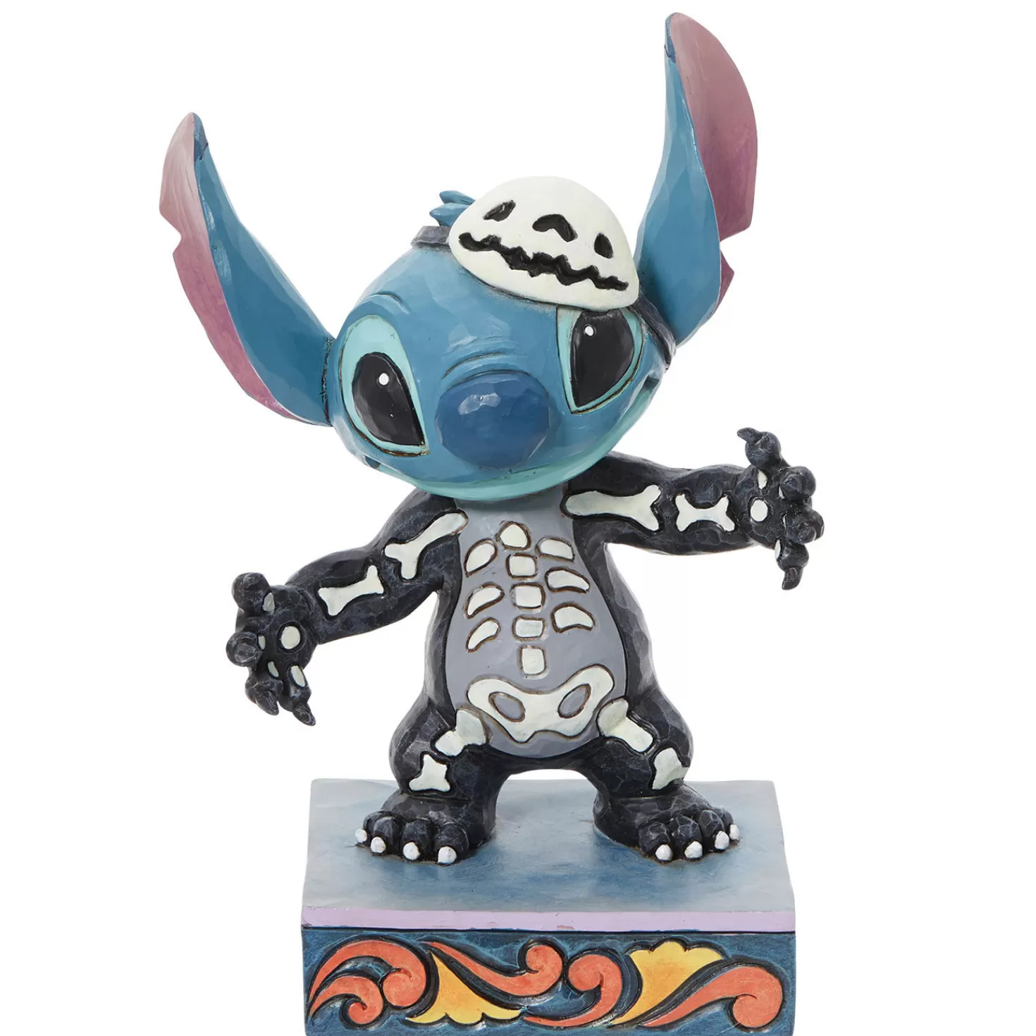 Halloween (10/31)>Hallmark Jim Shore Disney Stitch Glow-In-The-Dark Skeleton Figurine, 6.38"