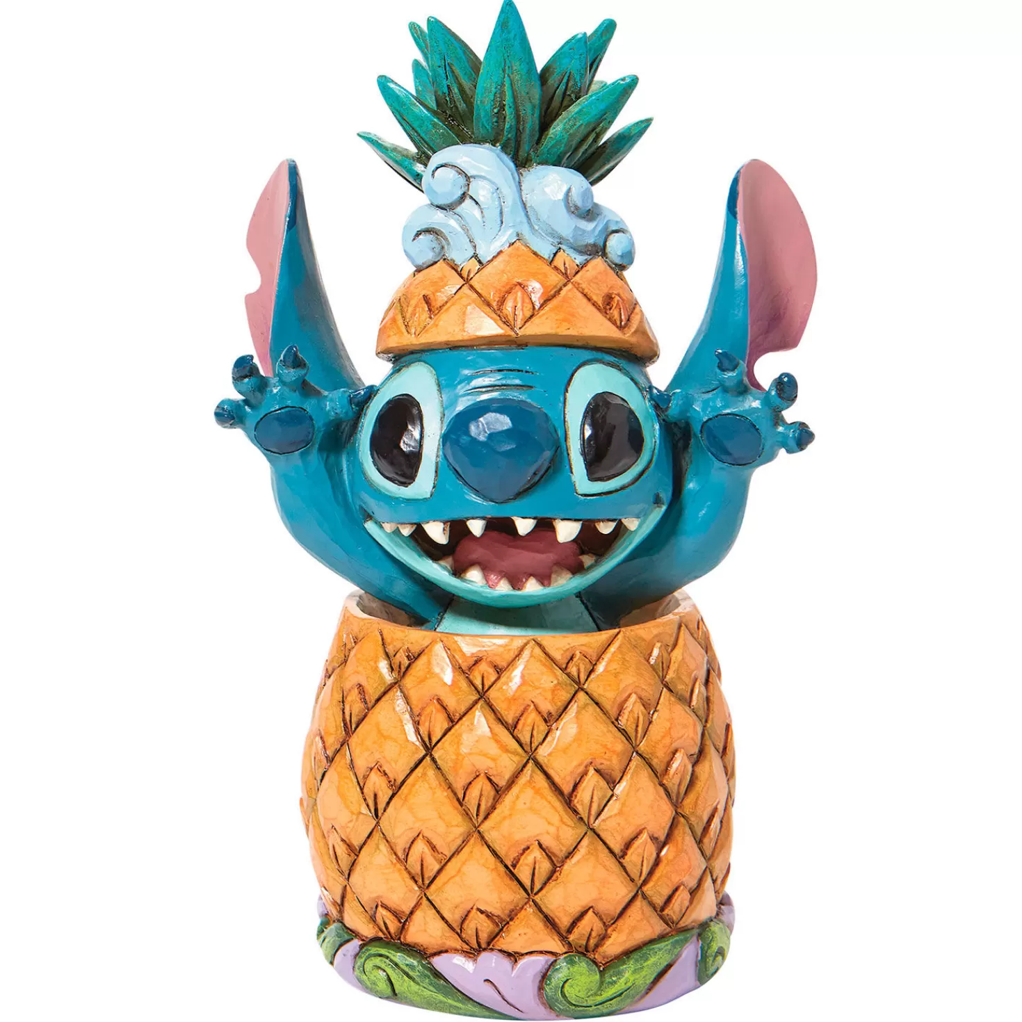 Sale Jim Shore Disney Stitch In A Pineapple Figurine, 5.75" Congratulations