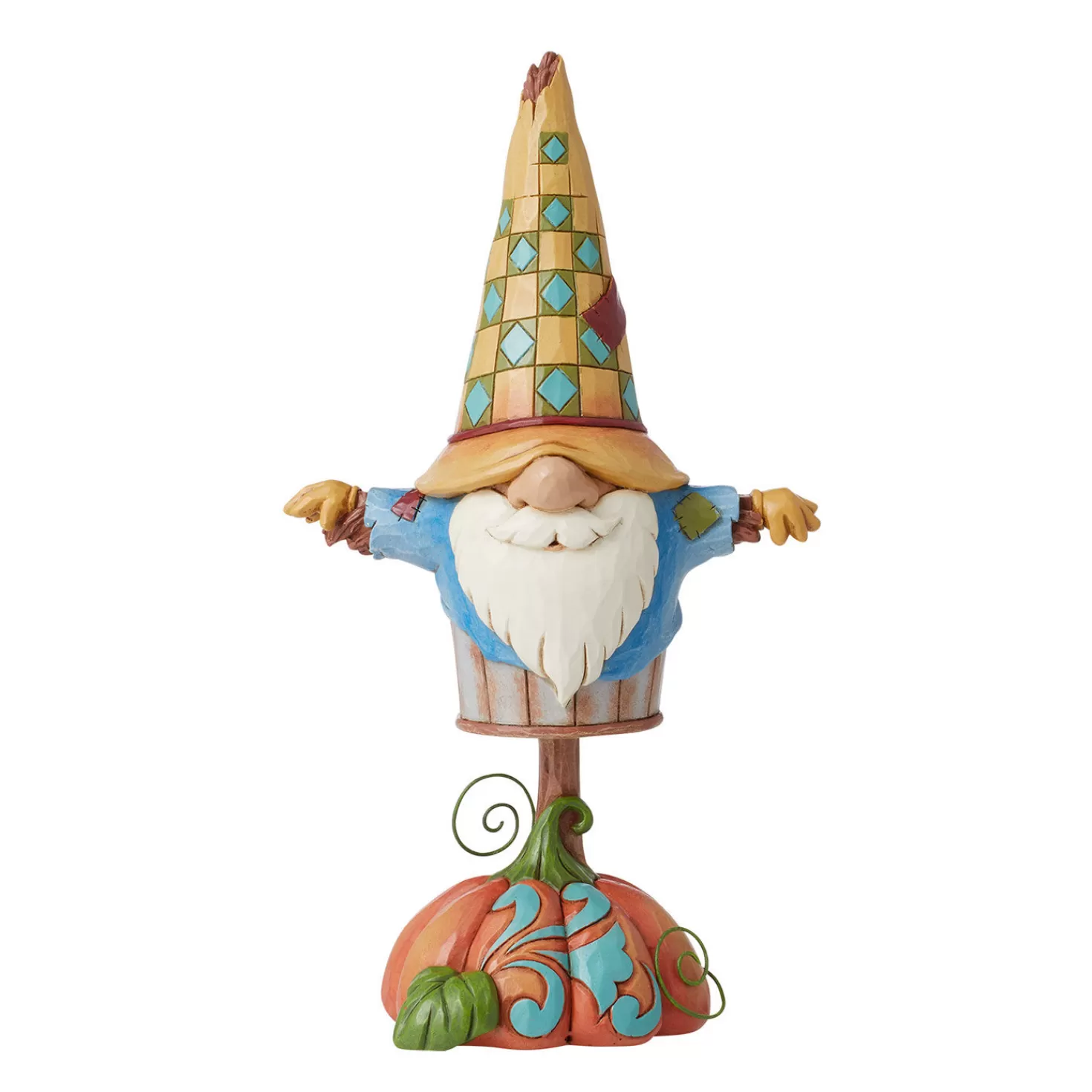 Halloween (10/31)>Hallmark Jim Shore Harvest Scarecrow Gnome Figurine, 8.25"