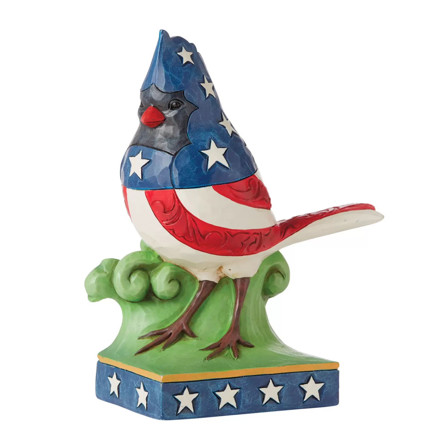 New Jim Shore Patriotic Cardinal Figurine, 5" Military Appreciation