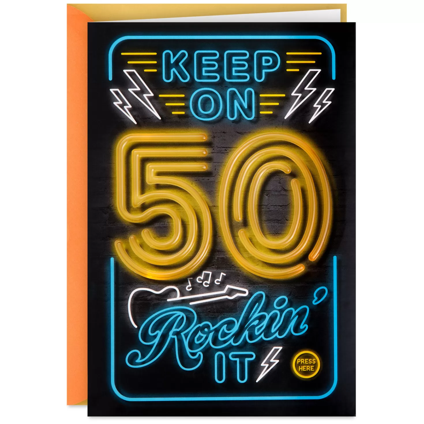 Birthday>Hallmark Keep On Rockin' It Musical Light-Up 50Th Birthday Card
