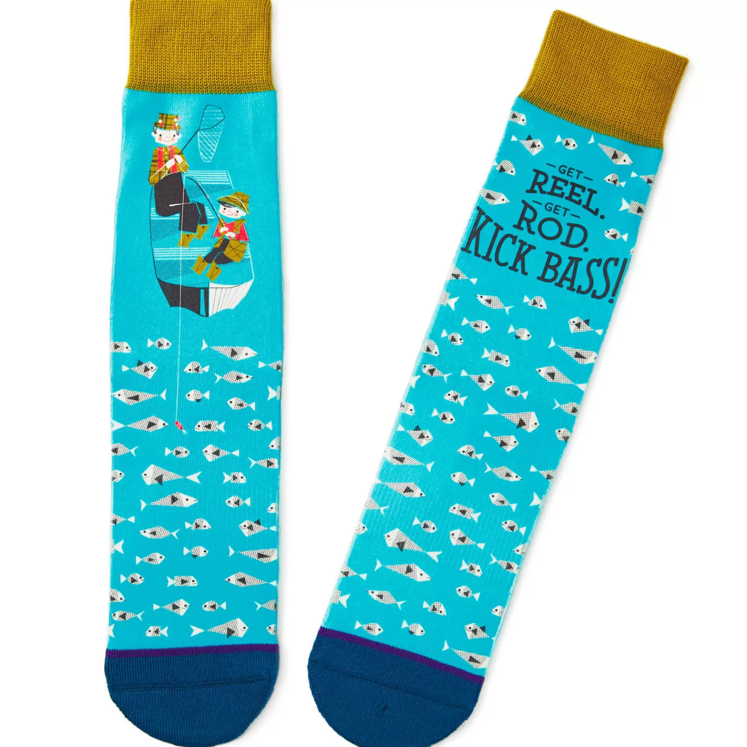 Hot Kick Bass Fishing Funny Crew Socks Retirement