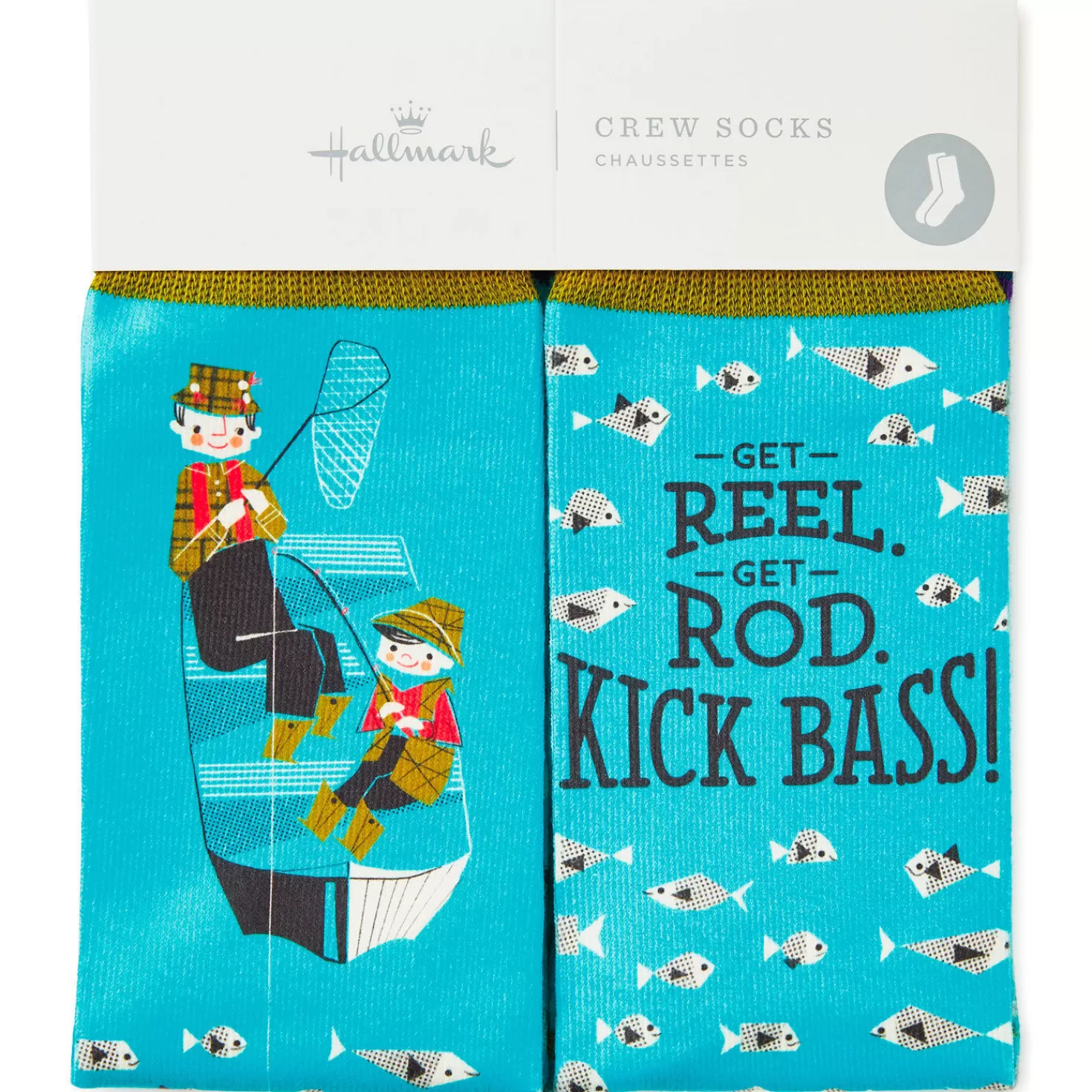 Hot Kick Bass Fishing Funny Crew Socks Retirement