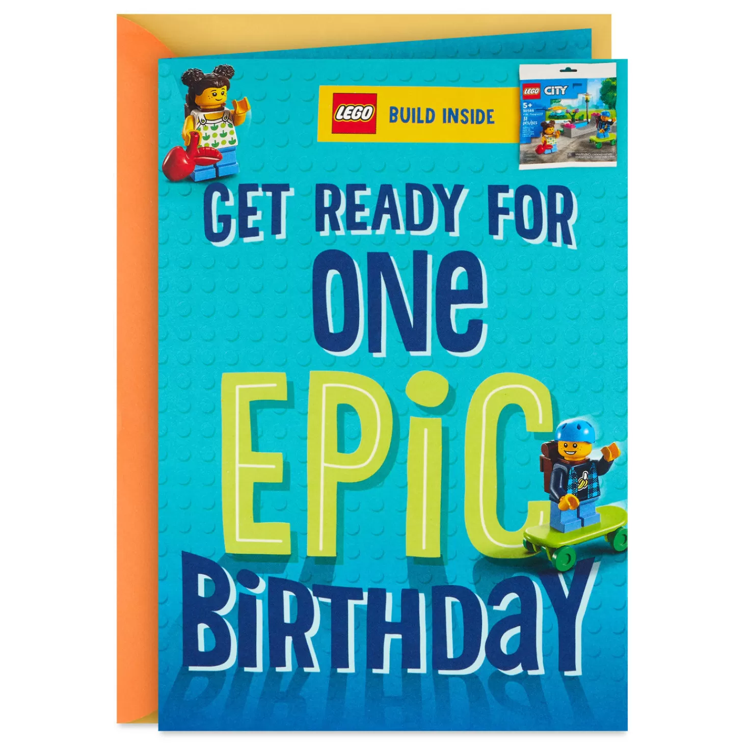 Birthday>Hallmark Lego® City™ Epic Birthday Card With Lego® Kids' Playground Set
