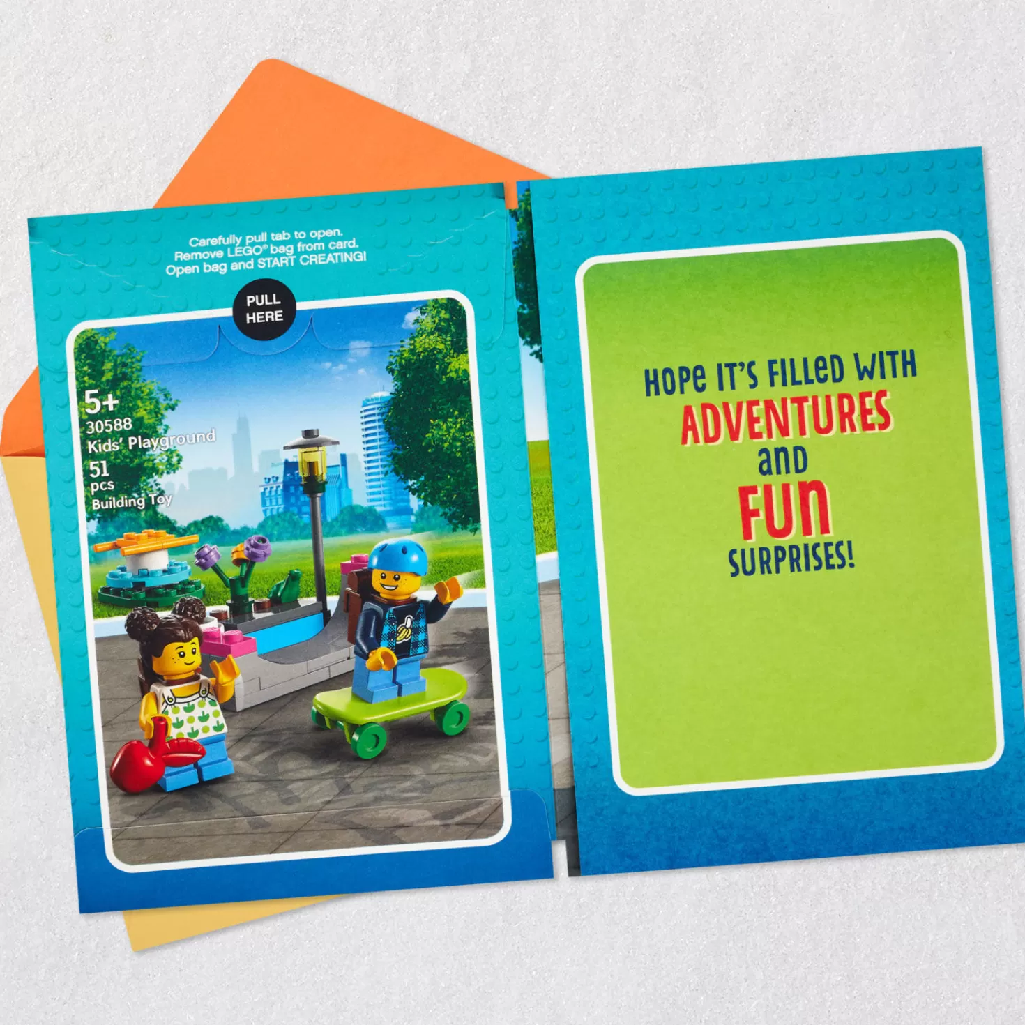 Birthday>Hallmark Lego® City™ Epic Birthday Card With Lego® Kids' Playground Set