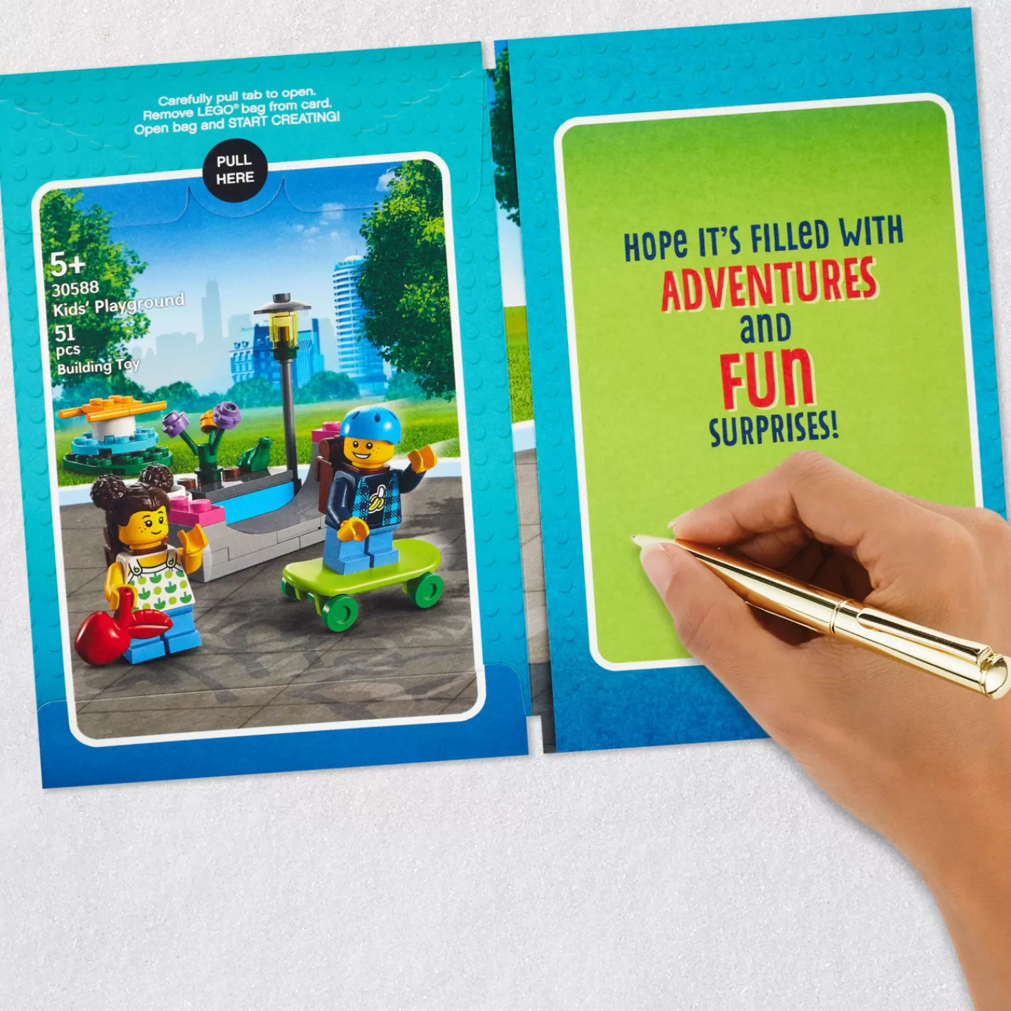 Birthday>Hallmark Lego® City™ Epic Birthday Card With Lego® Kids' Playground Set