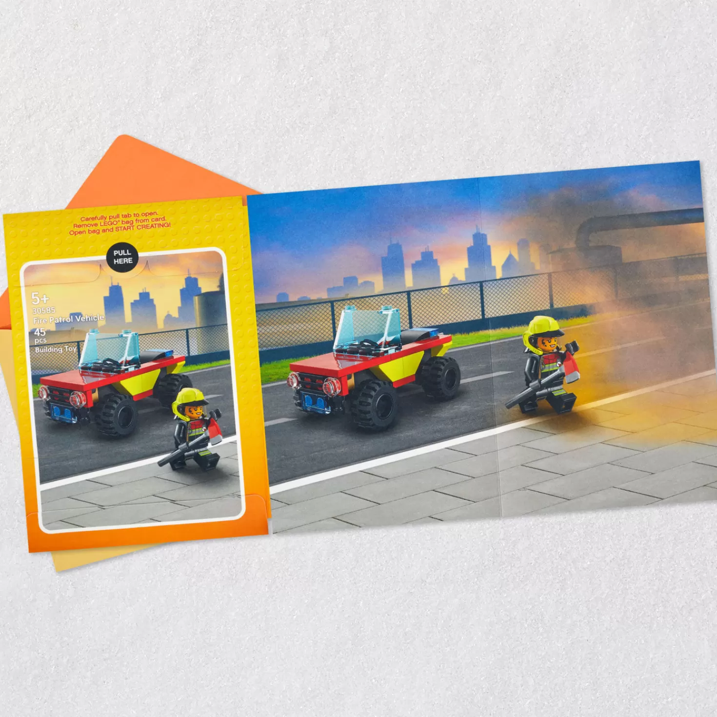 Birthday>Hallmark Lego® City™ Wish Big Birthday Card With Lego® Fire Patrol Vehicle Set