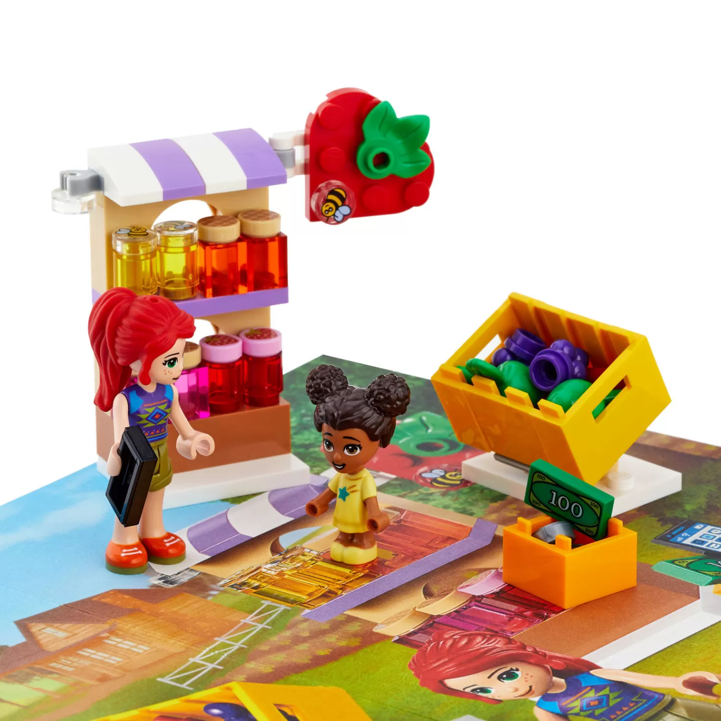 Birthday>Hallmark Lego® Friends™ A Sweet Day For You Card With Lego Market Stall Set