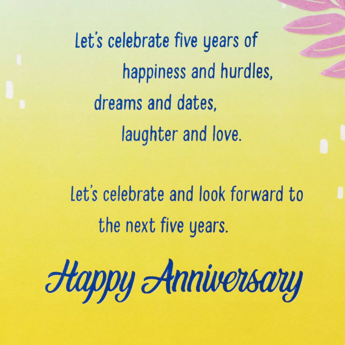 Anniversary>Hallmark Let's Celebrate Us 5Th Anniversary Card