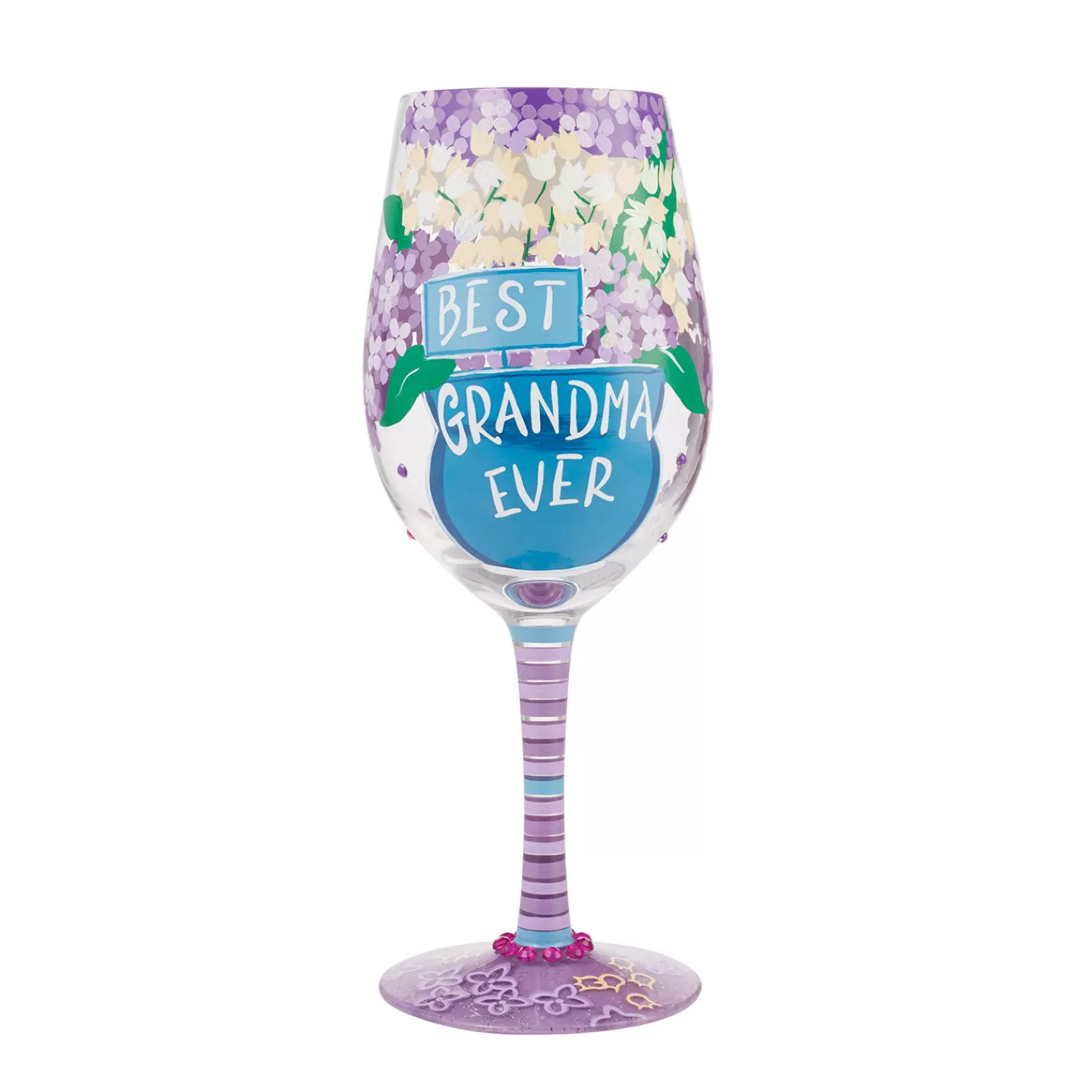 Grandparents Day (9/10)>Hallmark Lolita Best Grandma Ever Handpainted Wine Glass, 15 Oz.