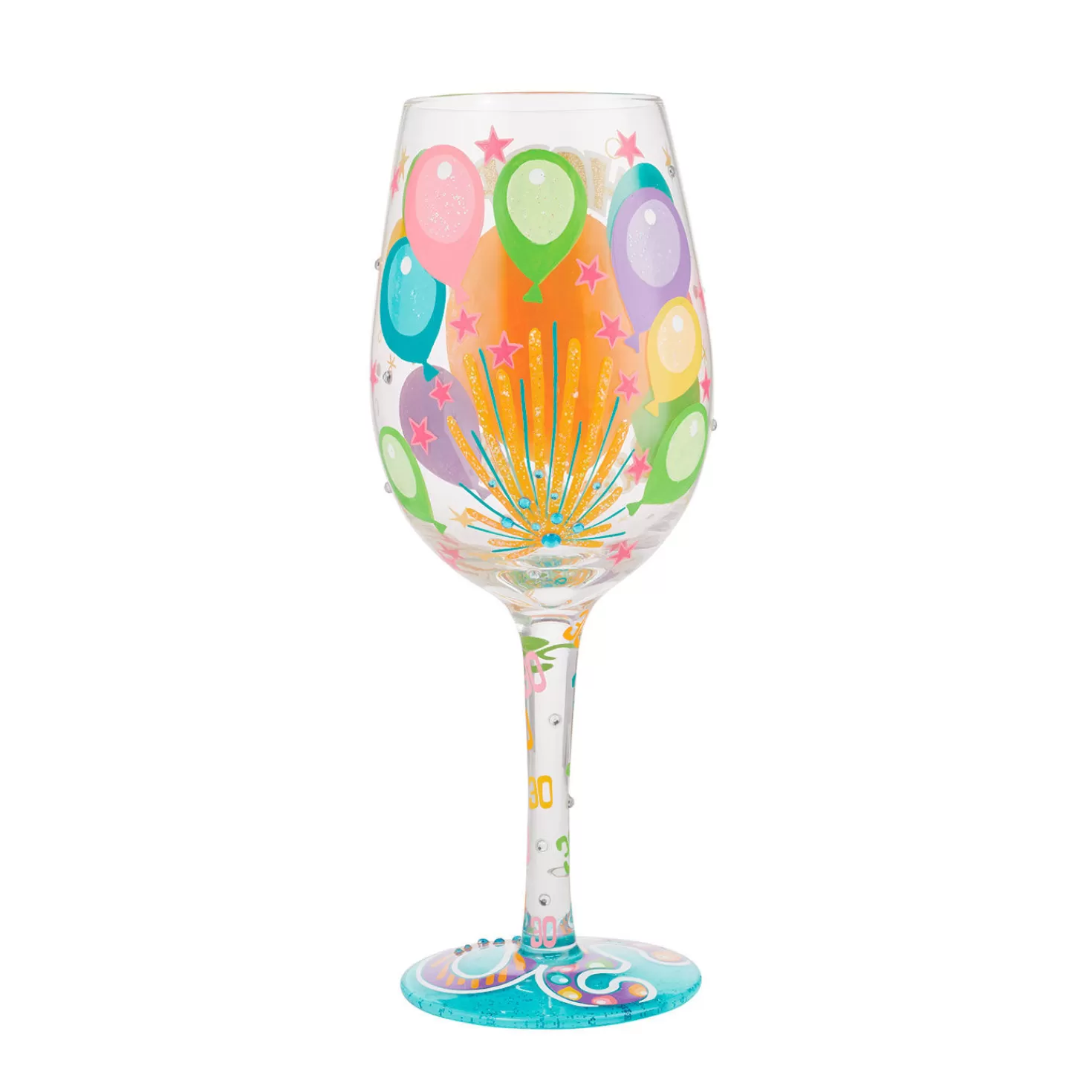 Birthday>Hallmark Lolita Happy 30Th Birthday Handpainted Wine Glass, 15 Oz.