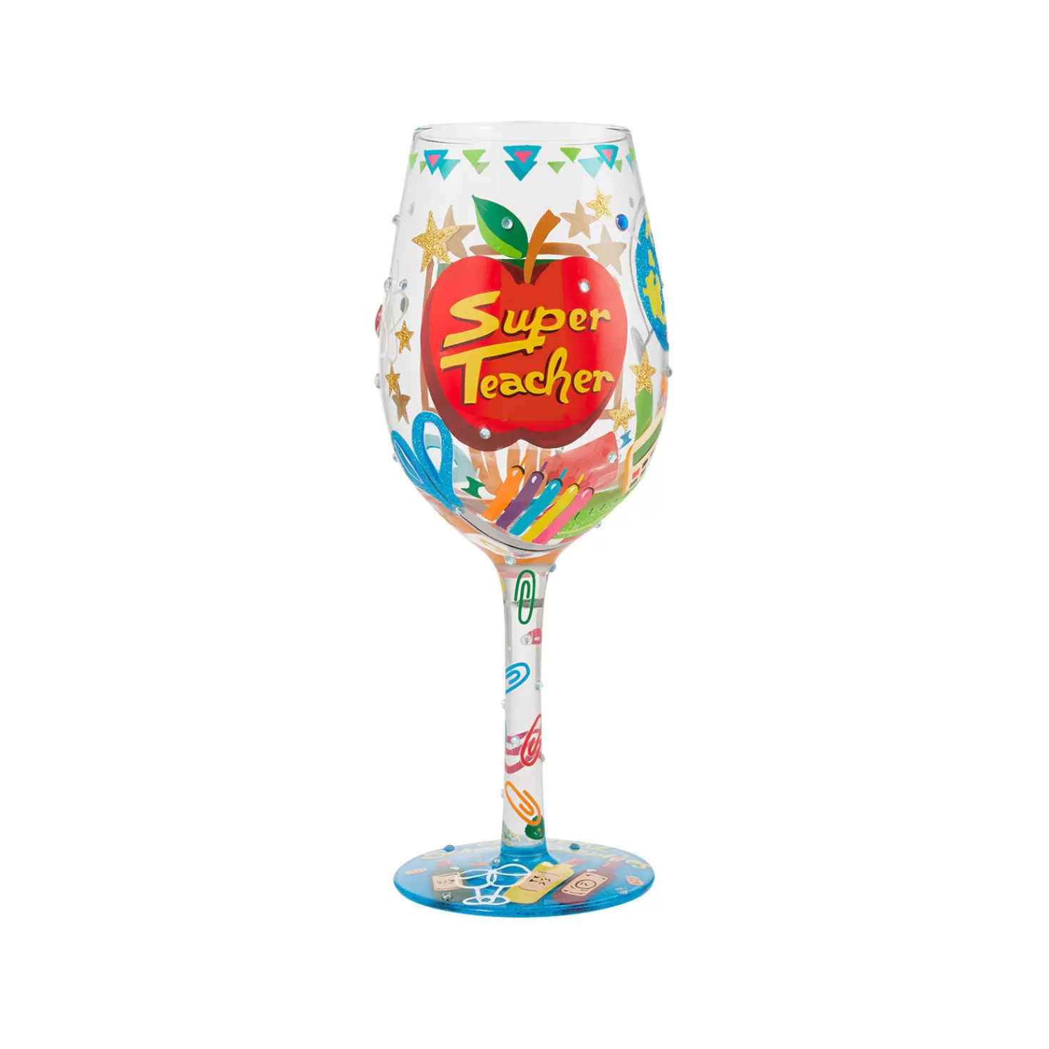 Hot Lolita Super Teacher Handpainted Wine Glass, 15 Oz. Teacher Appreciation