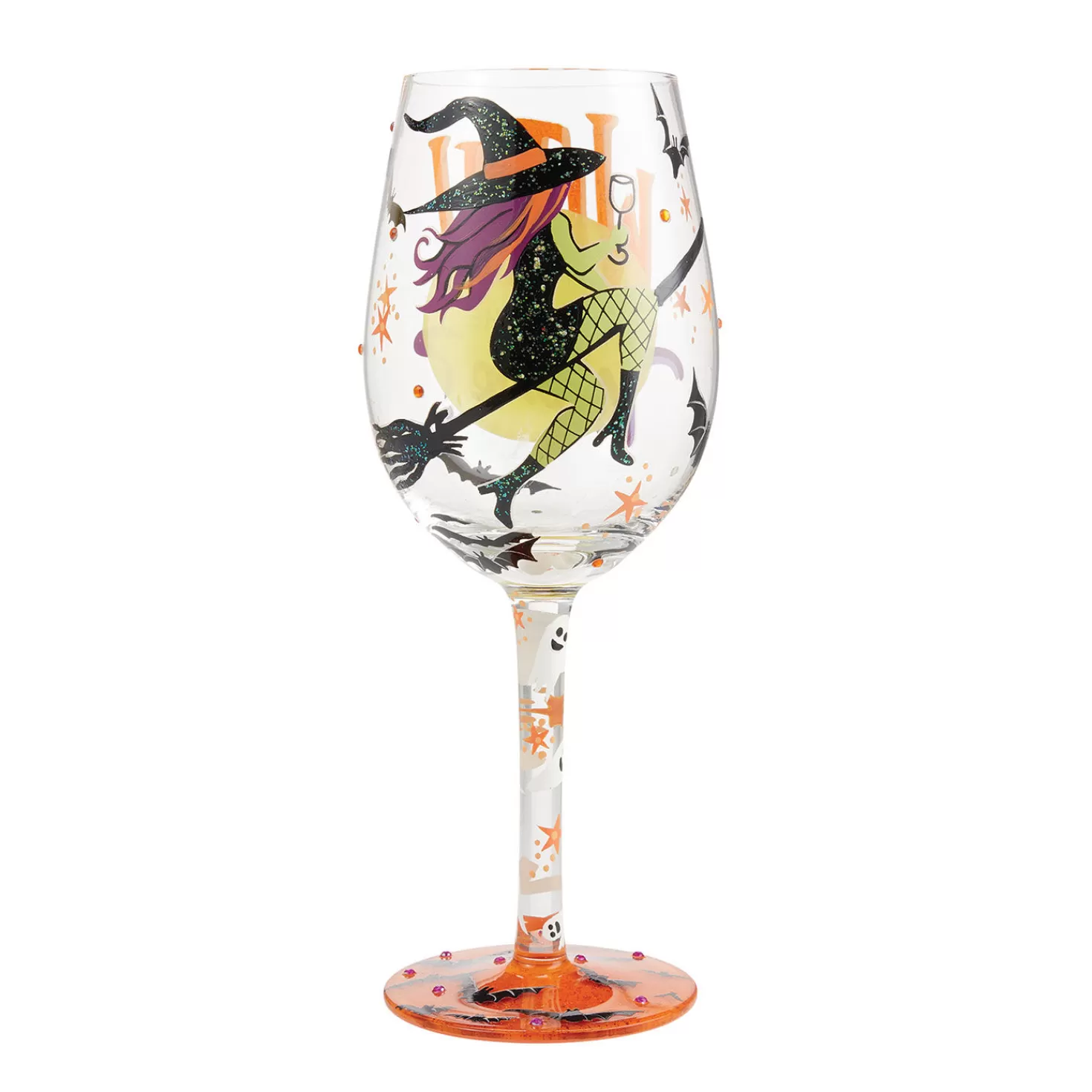 Halloween (10/31)>Hallmark Lolita Witch Way To The Wine Glass, 15 Oz.