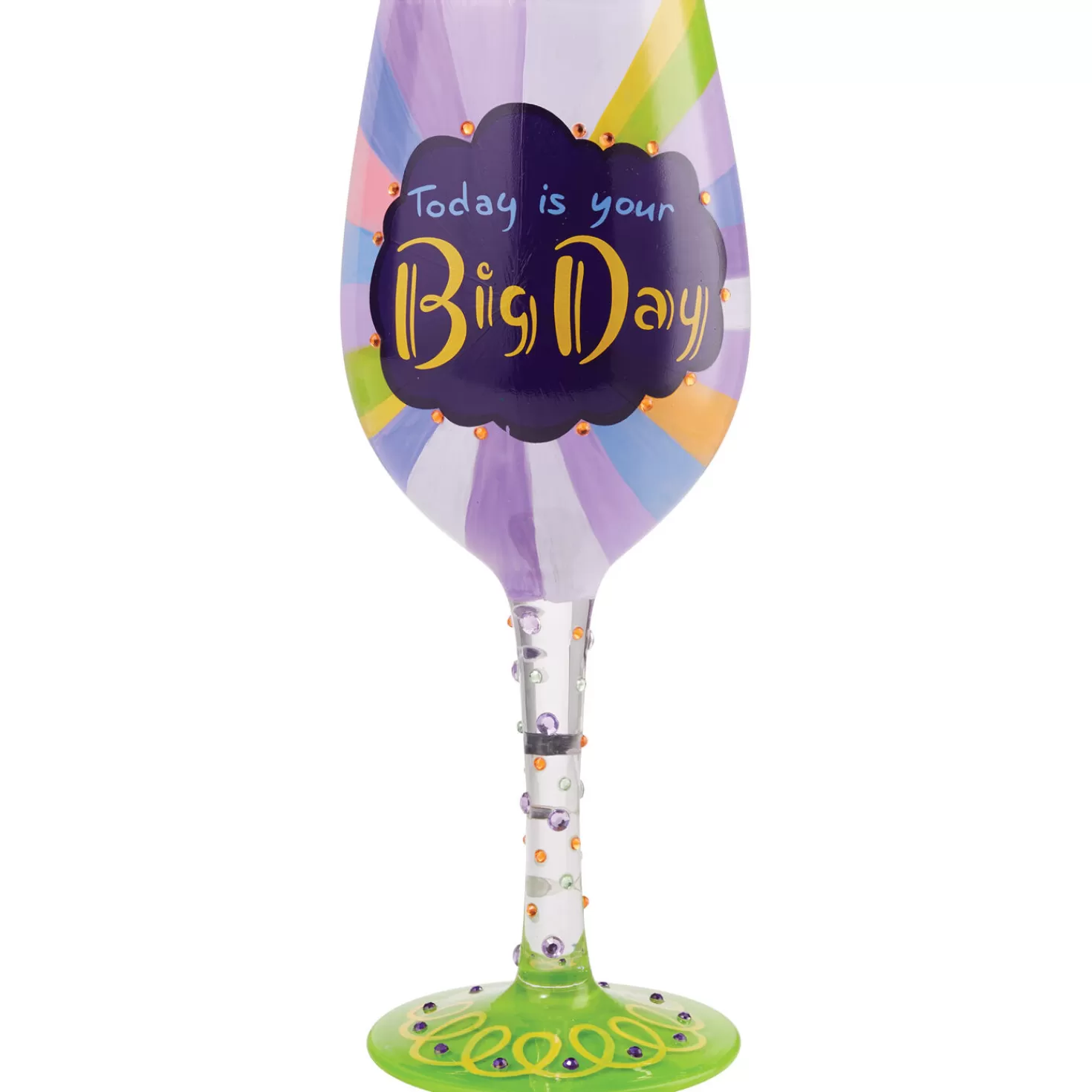 Fashion Lolita Your Big Day Handpainted Wine Glass, 15 Oz. Retirement