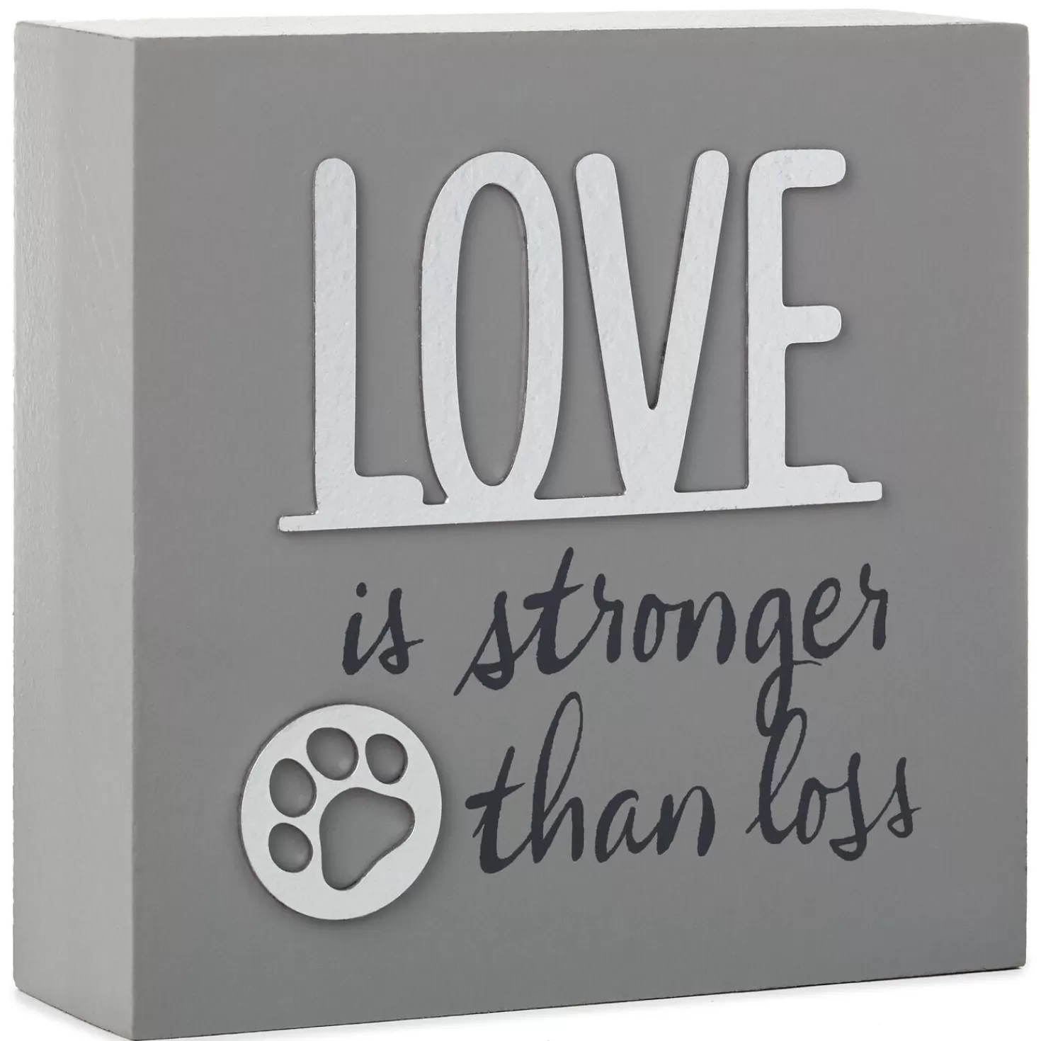 Cheap Love Is Stronger Than Loss Pet Memorial Wood Quote Sign, 4X4 Sympathy