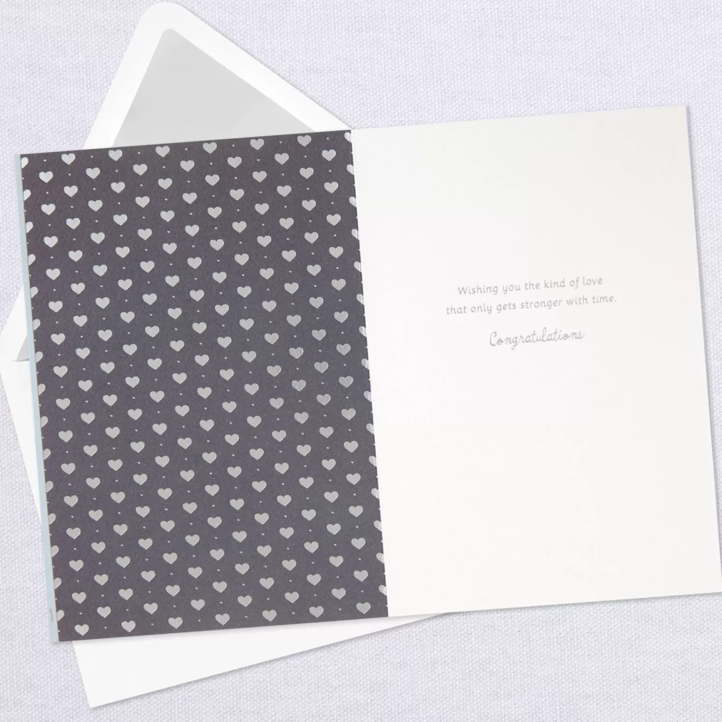Online Love That Only Gets Stronger Wedding Card With Heart Ornament Wedding