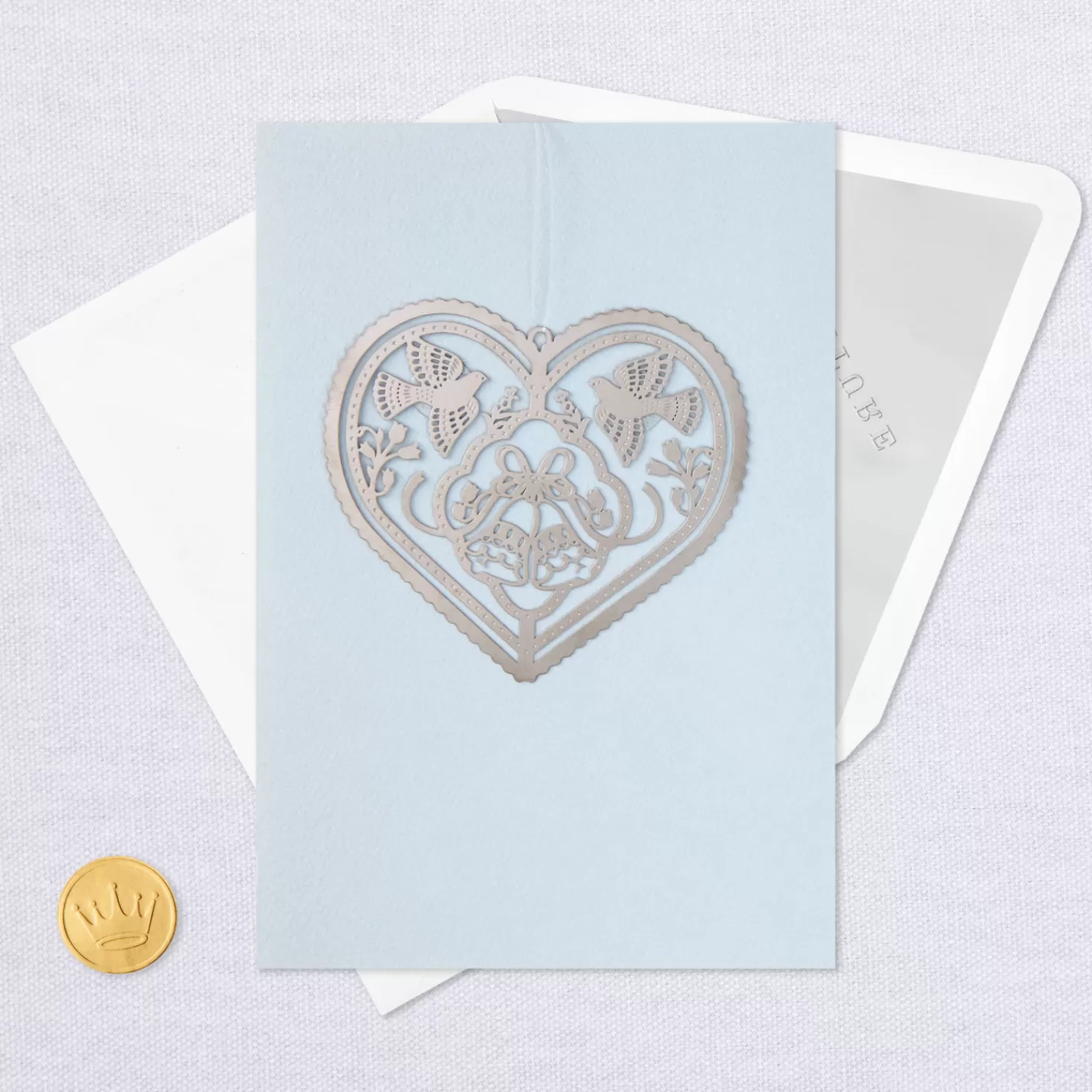 Online Love That Only Gets Stronger Wedding Card With Heart Ornament Wedding